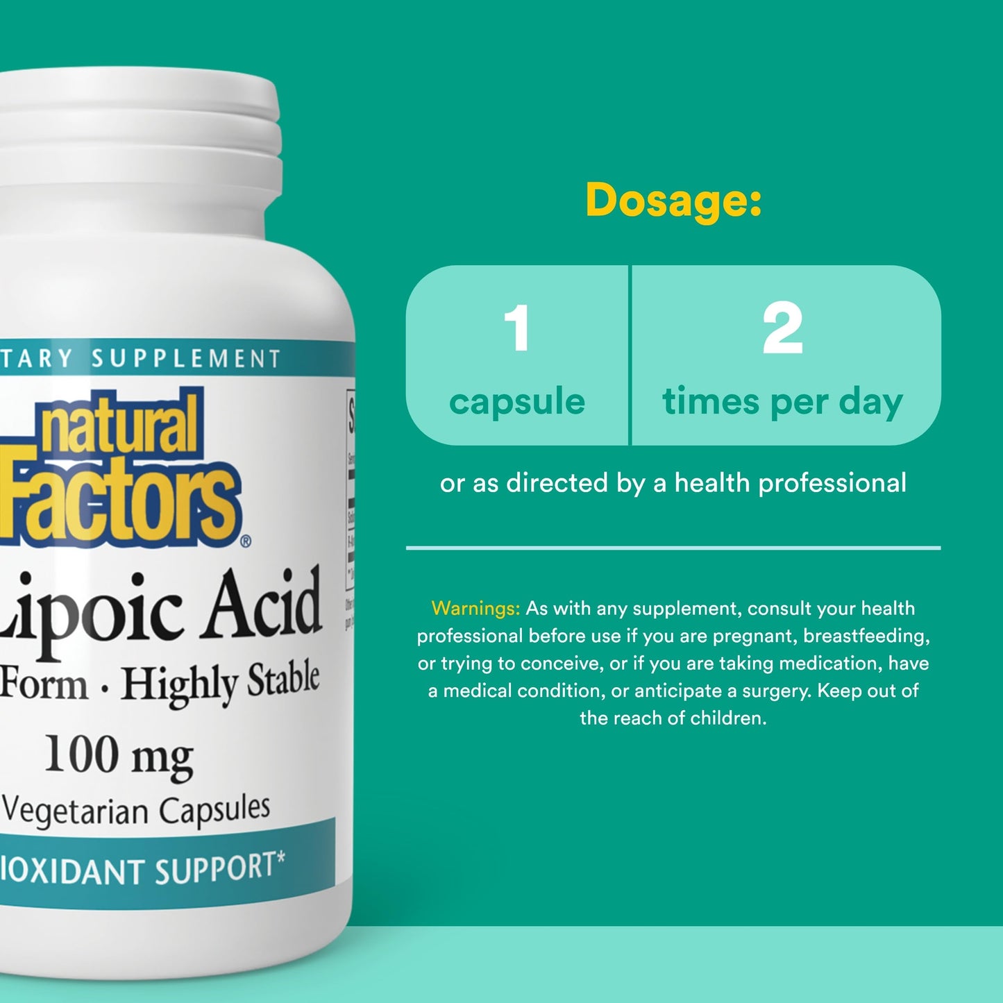 Natural Factors R-Lipoic Acid Antioxidant Support 60 Capsules