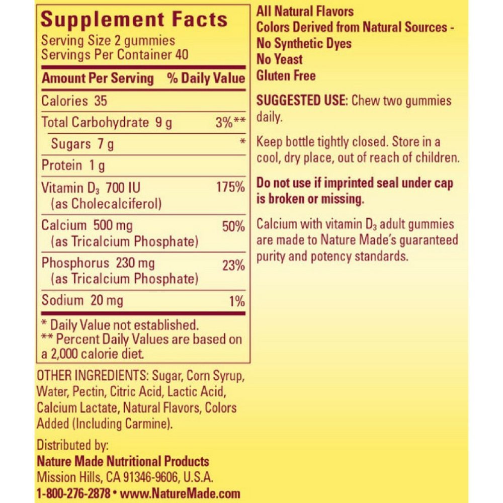 Nature Made Calcium Adult Gummies 360 Gummies