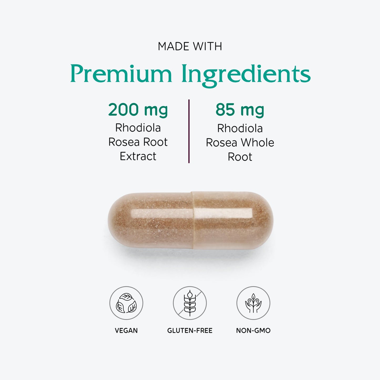 Vitanica Rhodiola Rosea Root Extract 200mg, 60 Capsules