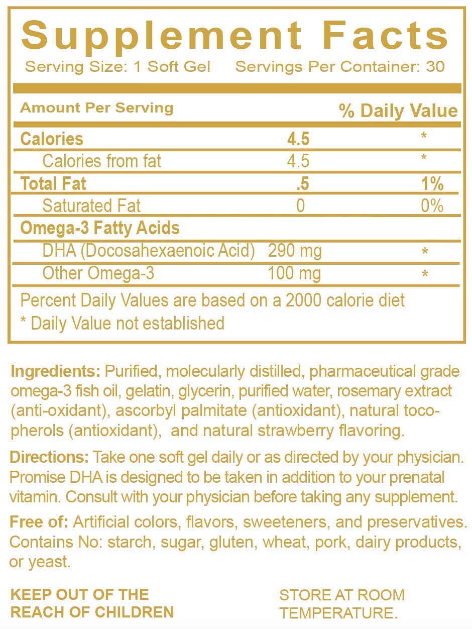 Promise Prenatal Vitamins Prenatal DHA Softgels 30 Count