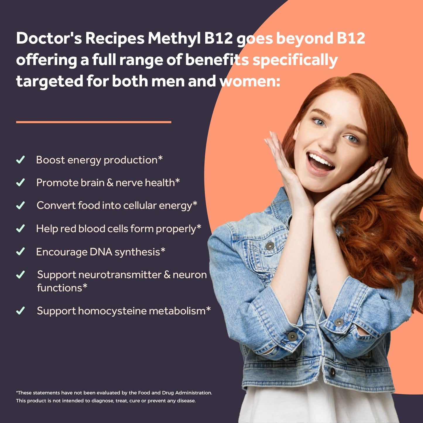 Doctor's Recipes Vitamin B12 Methylcobalamin 5000 mcg Tablets, 120 Tablets