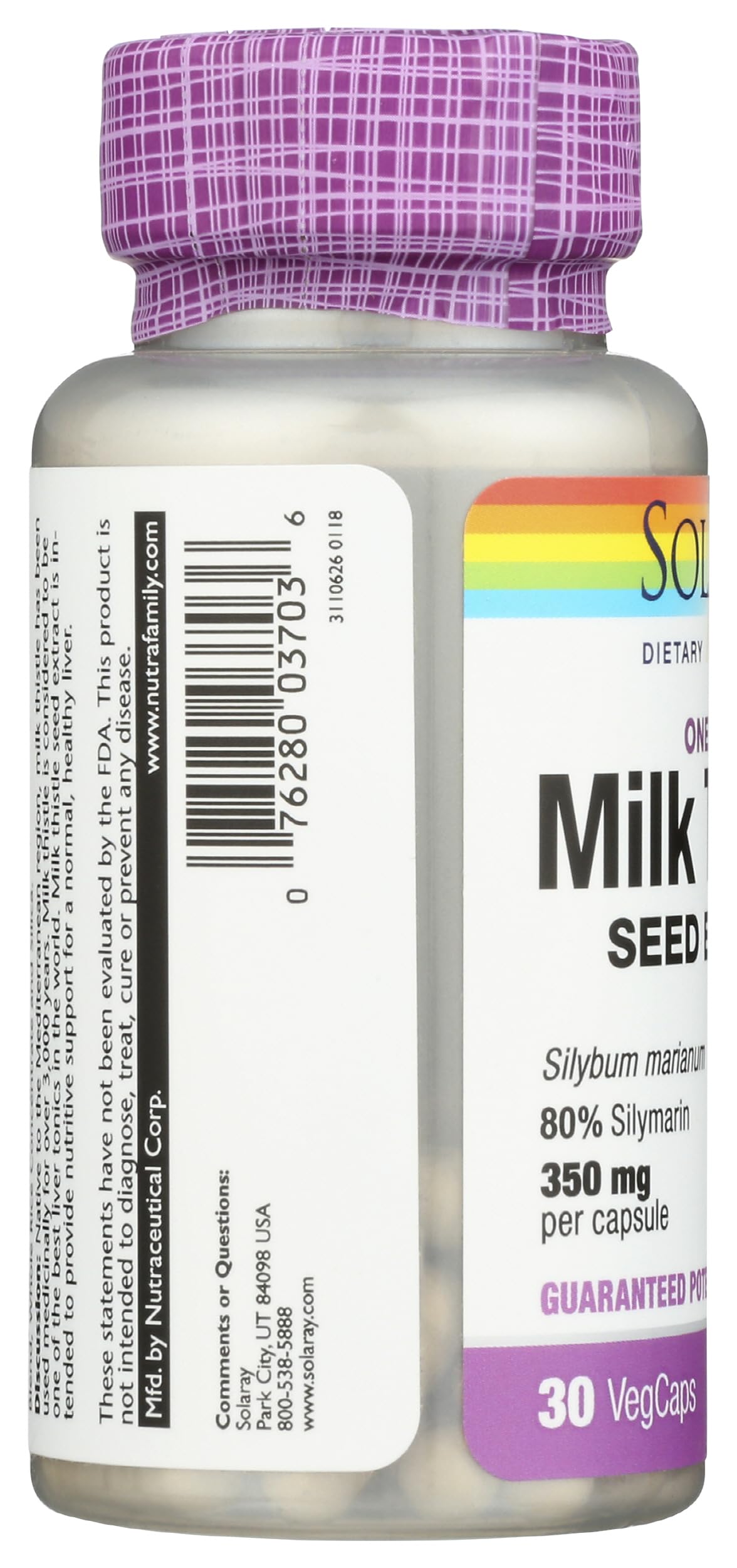Solaray Milk Thistle One Daily Capsule 30