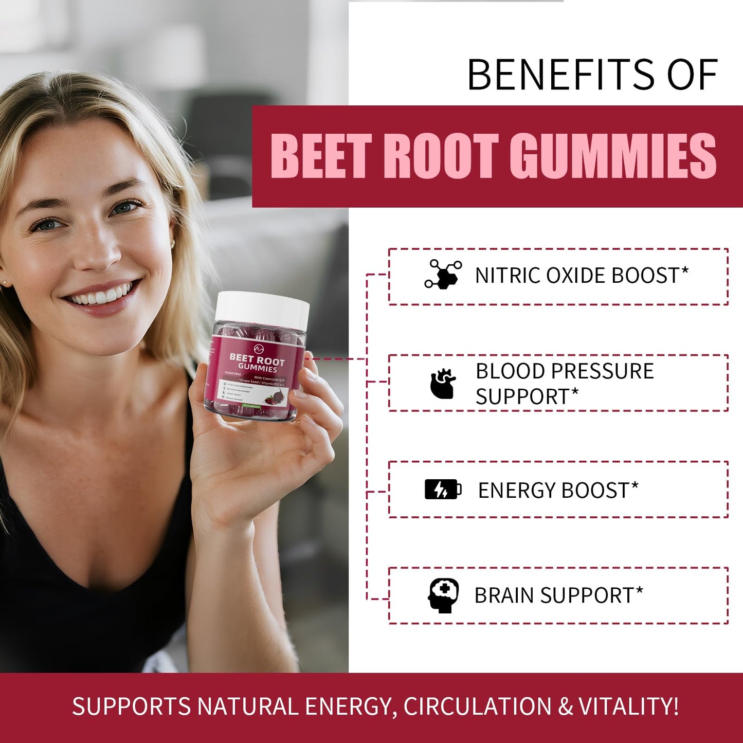 M inch Beet Root Gummies, 120 Gummies