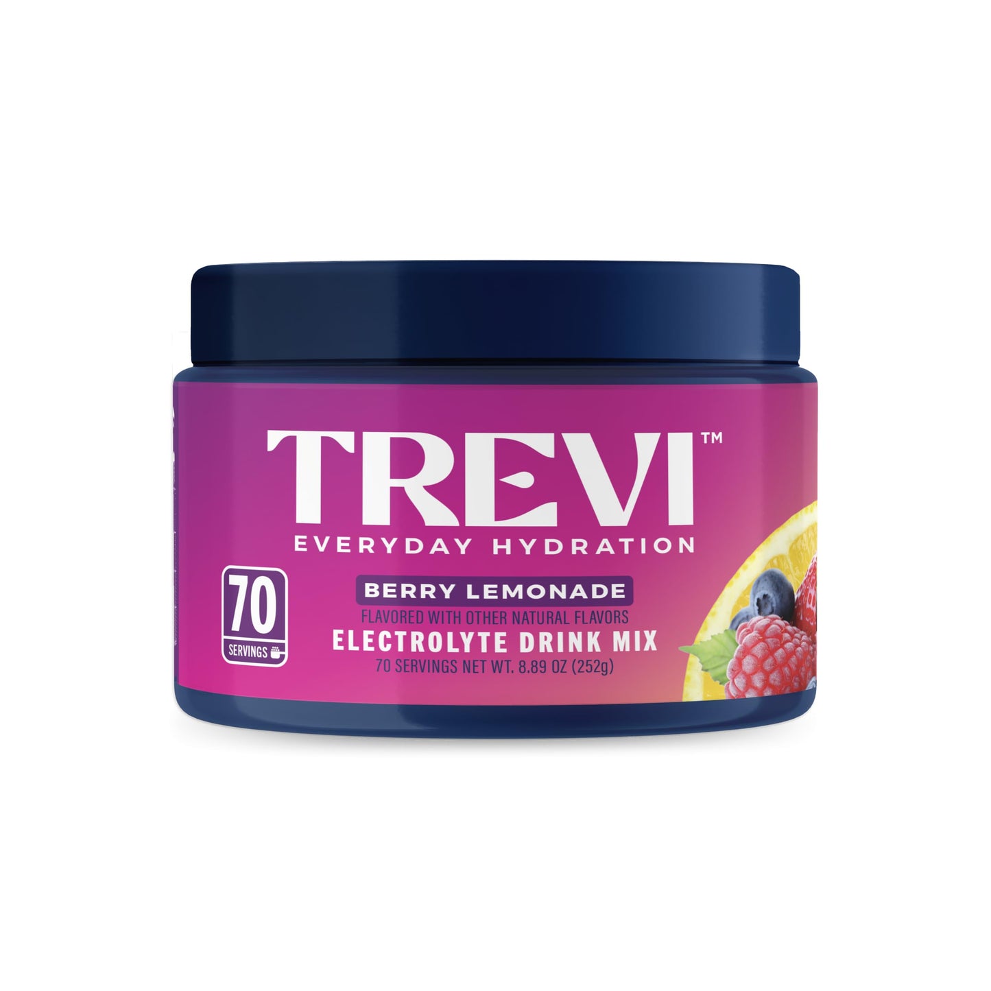 TREVI Electrolytes Powder Sugar Free Hydration Berry Lemonade, 8.89 Ounce