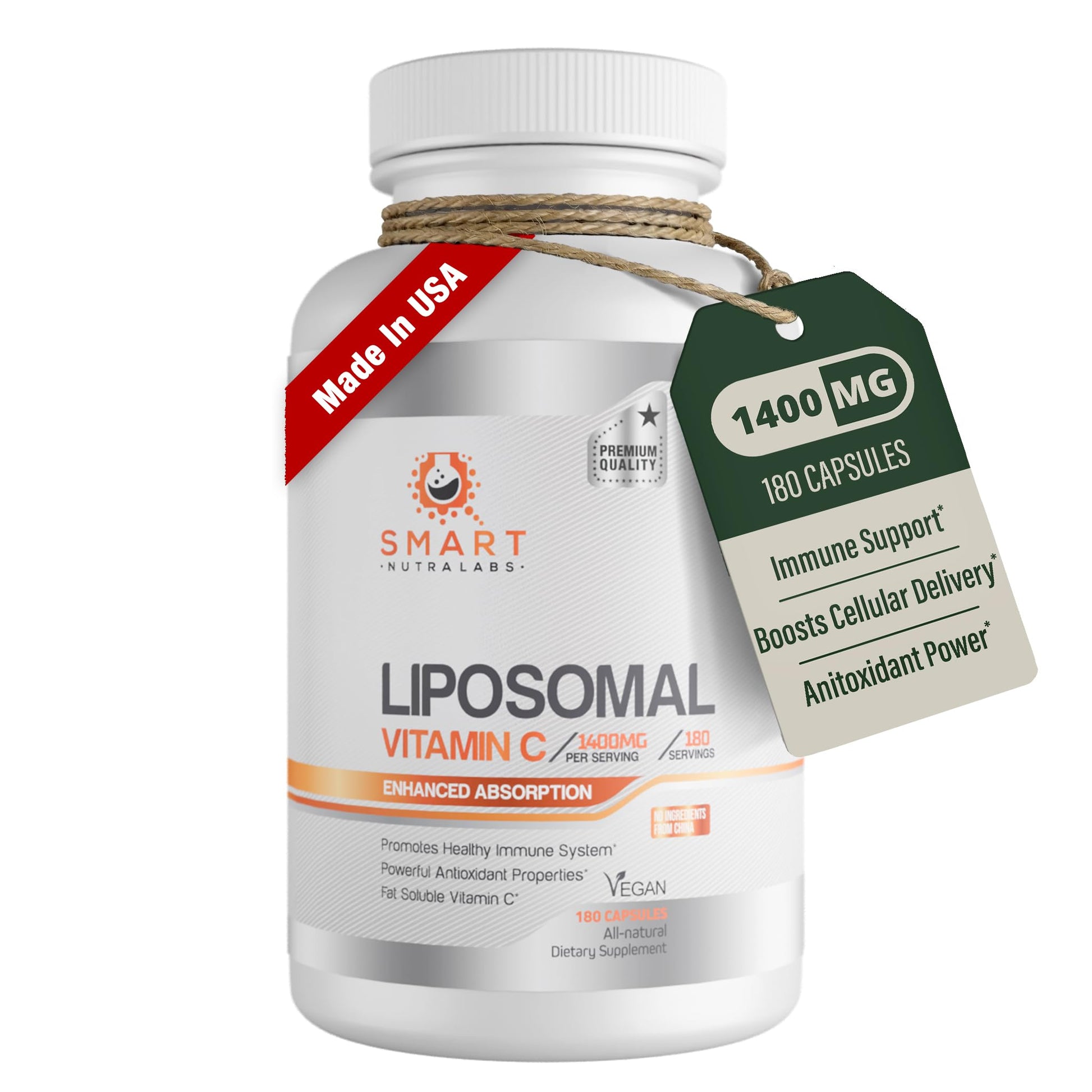 Smart Nutra Labs Liposomal Vitamin C 1400mg Capsule 180 Count