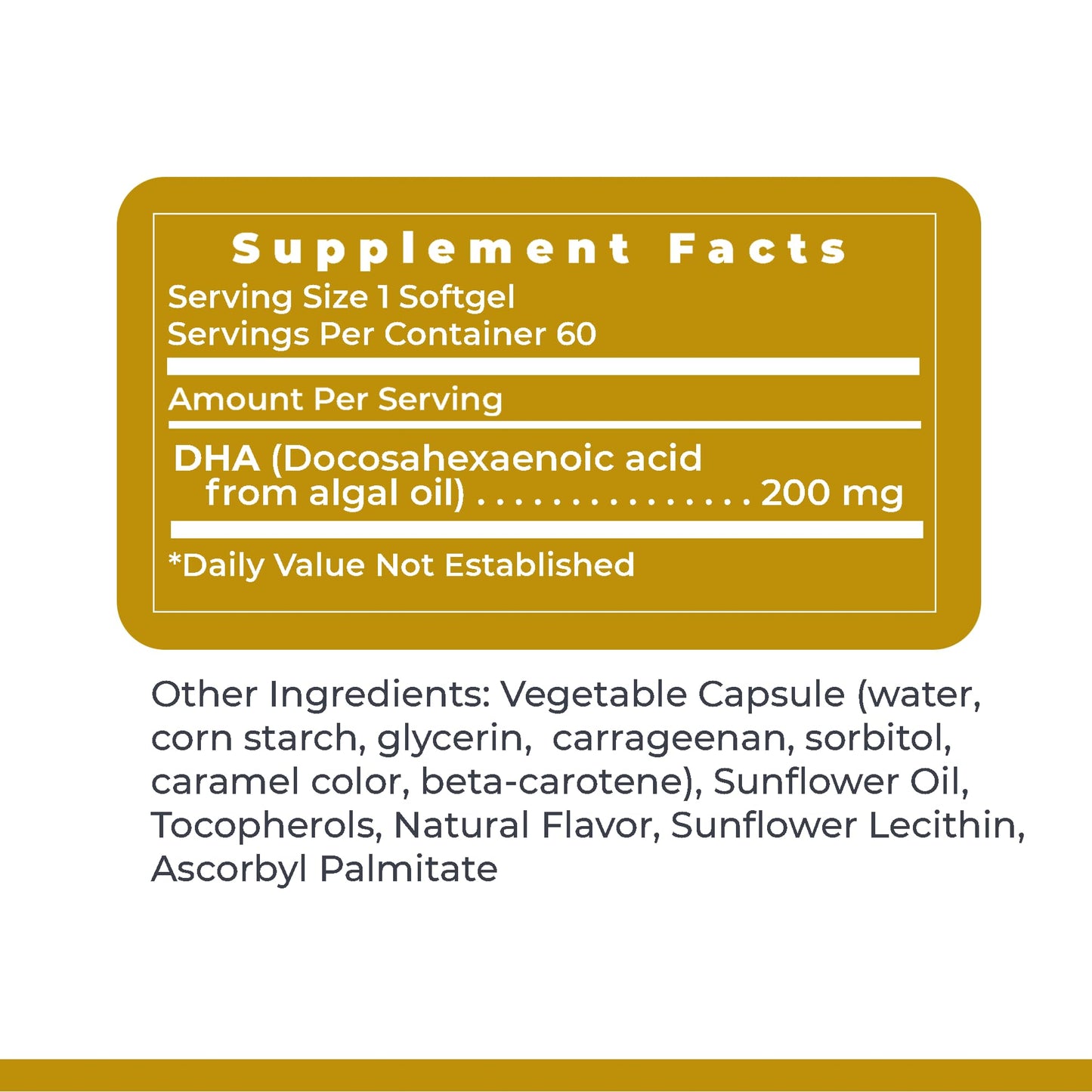 Premier Research Labs Premier DHA - Vegan DHA with Omega 3 Fatty Acids, Algae Based DHA for Women & Men, Natural DHA Supplement Suitable for Vegans, 60 Capsules