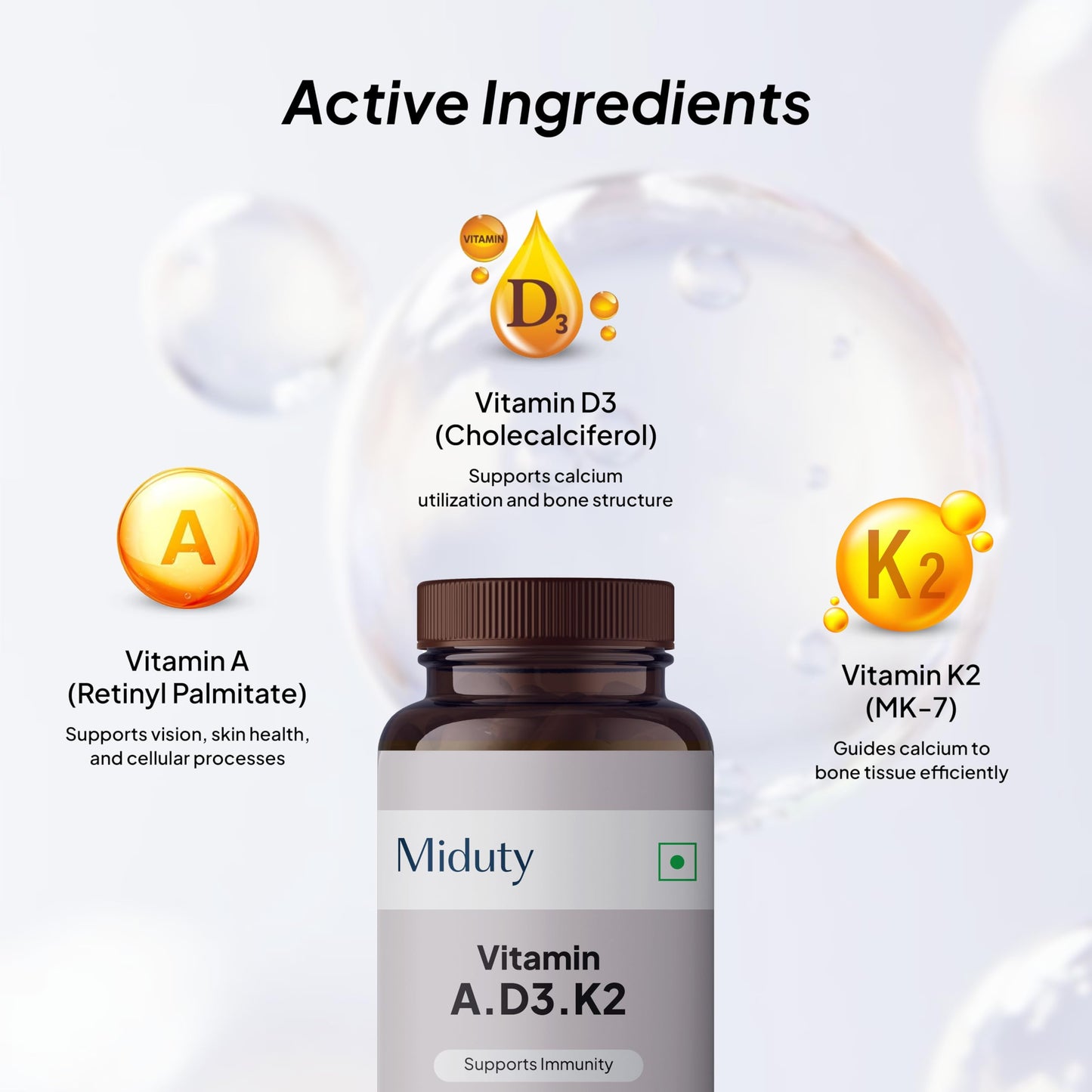 Miduty Vitamin ADK Multivitamin Capsule, 60 Count