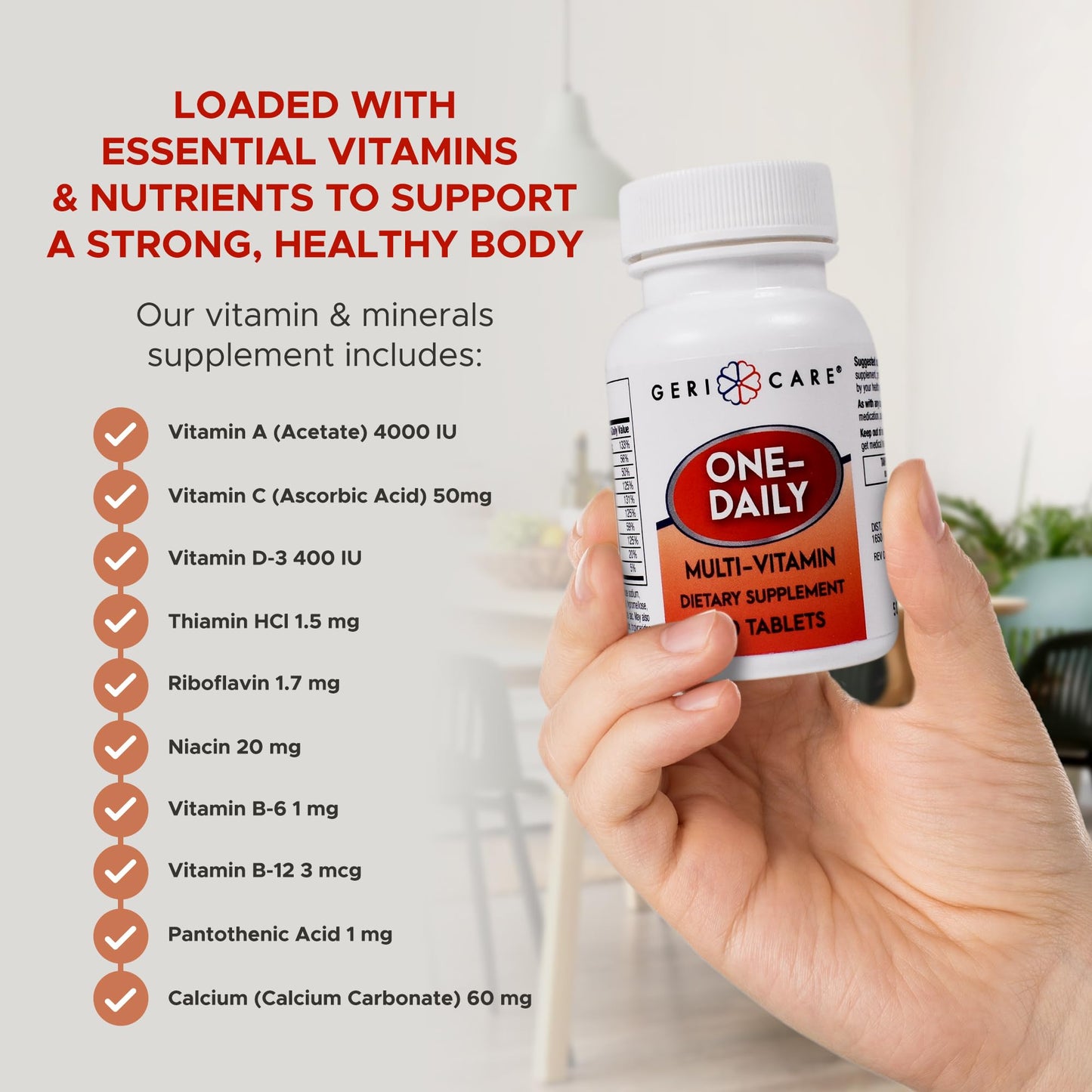 GeriCare One-Daily Multivitamin Tablets, 100 Count