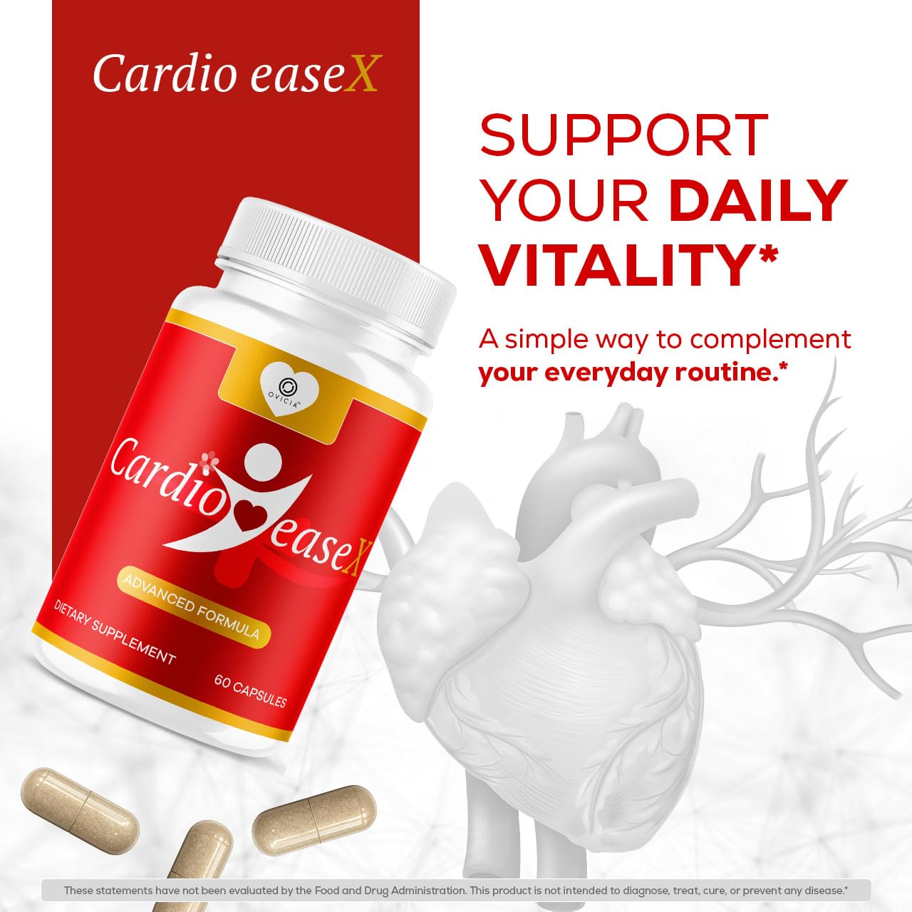 OVICIA CardioEase X Capsules, 60 Count