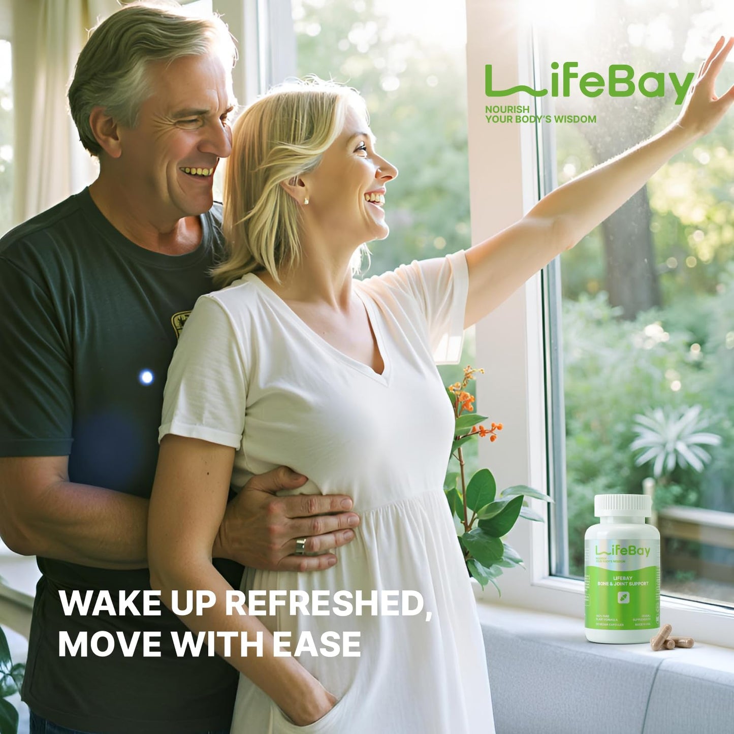 LifeBay Bone & Joint Support with Notoginseng & Salvia, 60 Vegan Capsules