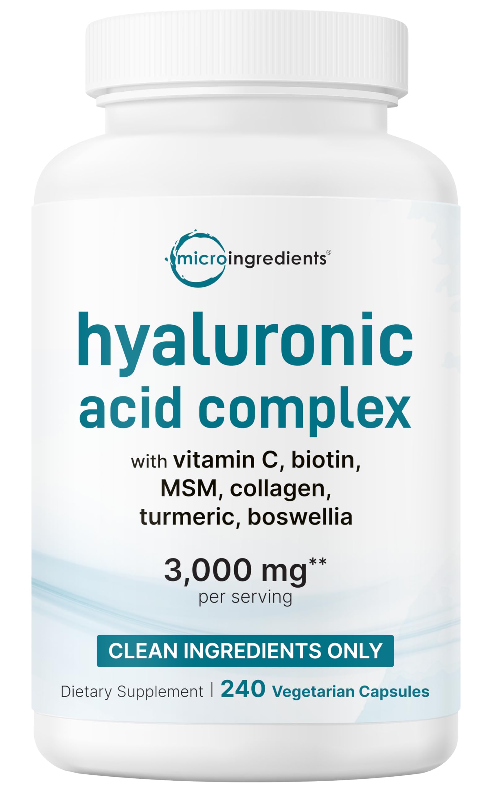 Micro Ingredients Hyaluronic Acid Complex Capsules, 240 Count