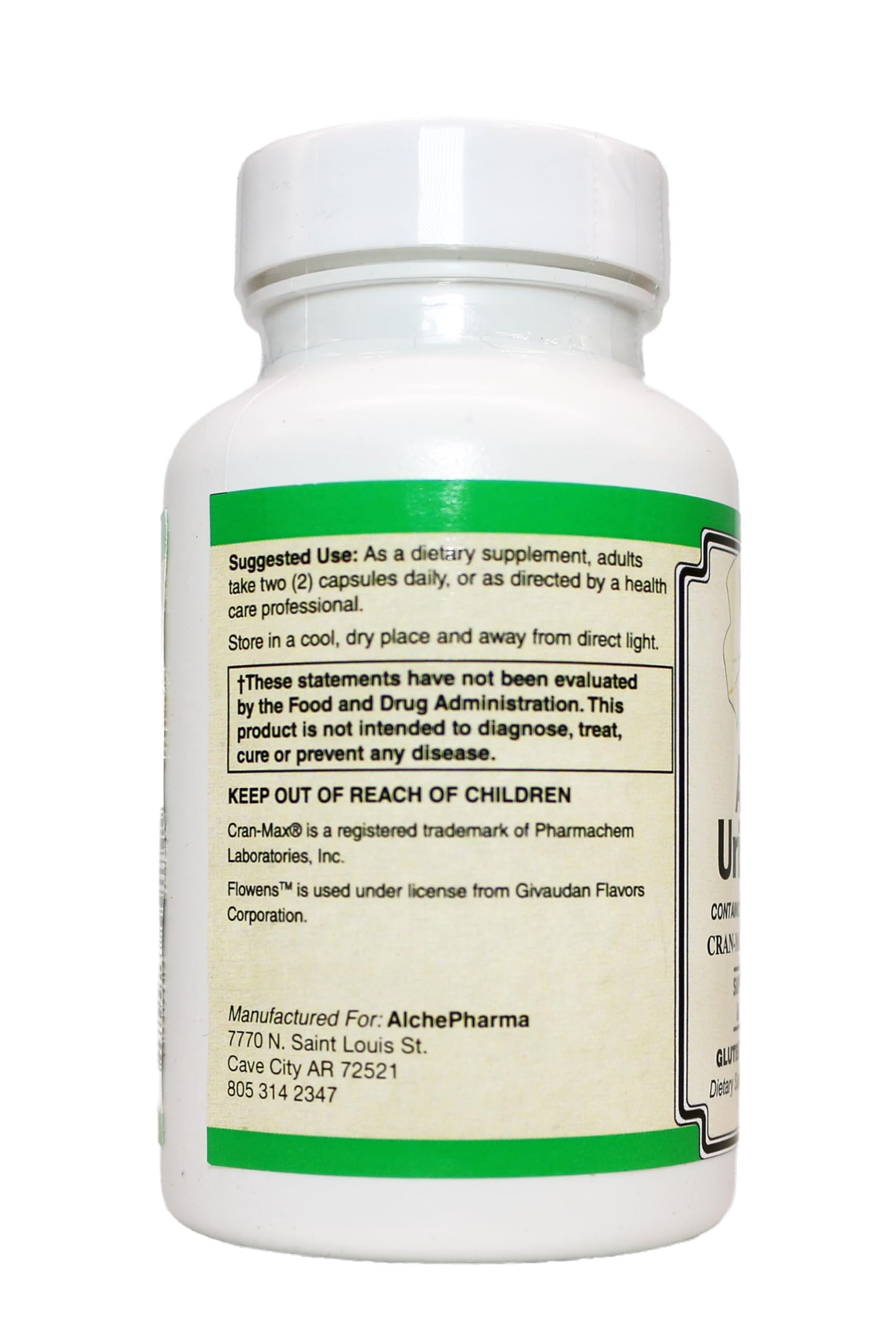 AlchePharma Advanced Urinary Care Supplement Flowens Cranberry Extract Blend Capsule 60 Count