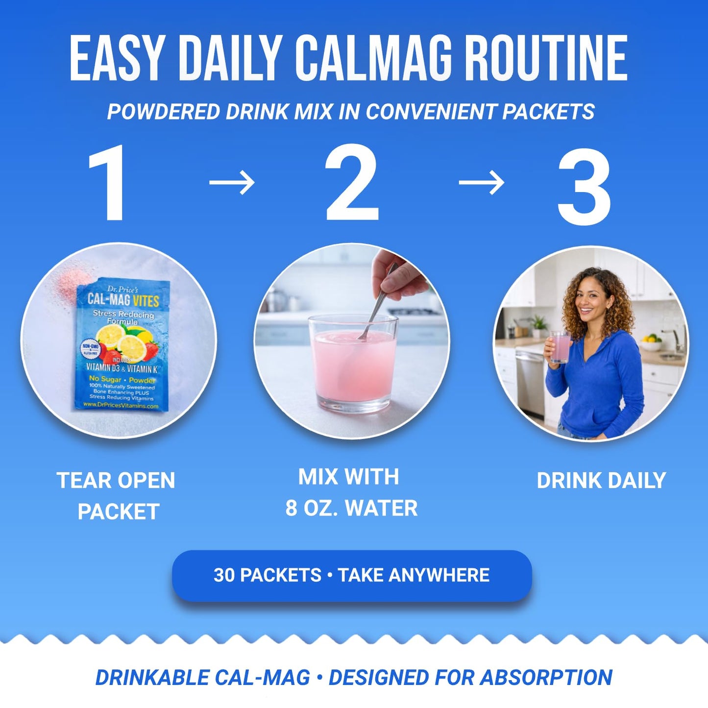Dr. Price's Vitamins Cal Mag Supplement Powder, 3.17 Ounce