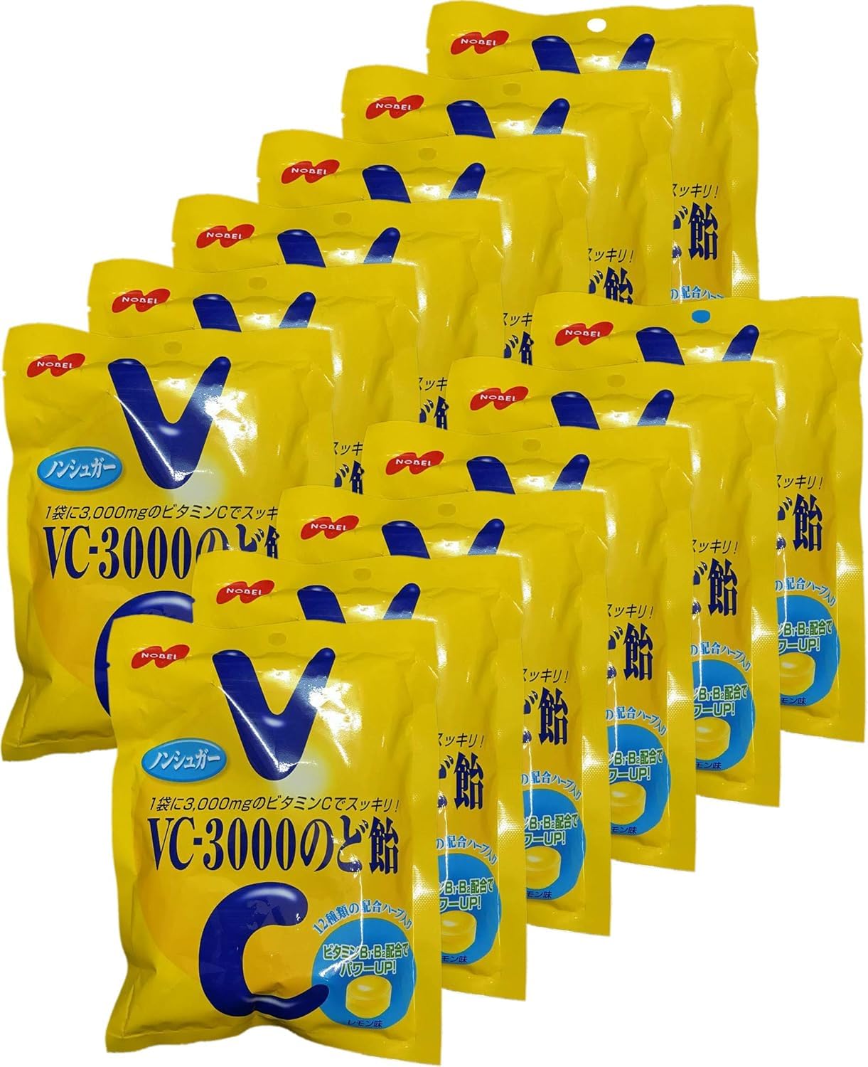 Nobel VC-3000 Nodo Ame Vitamin C Lozenges, 12 Pack