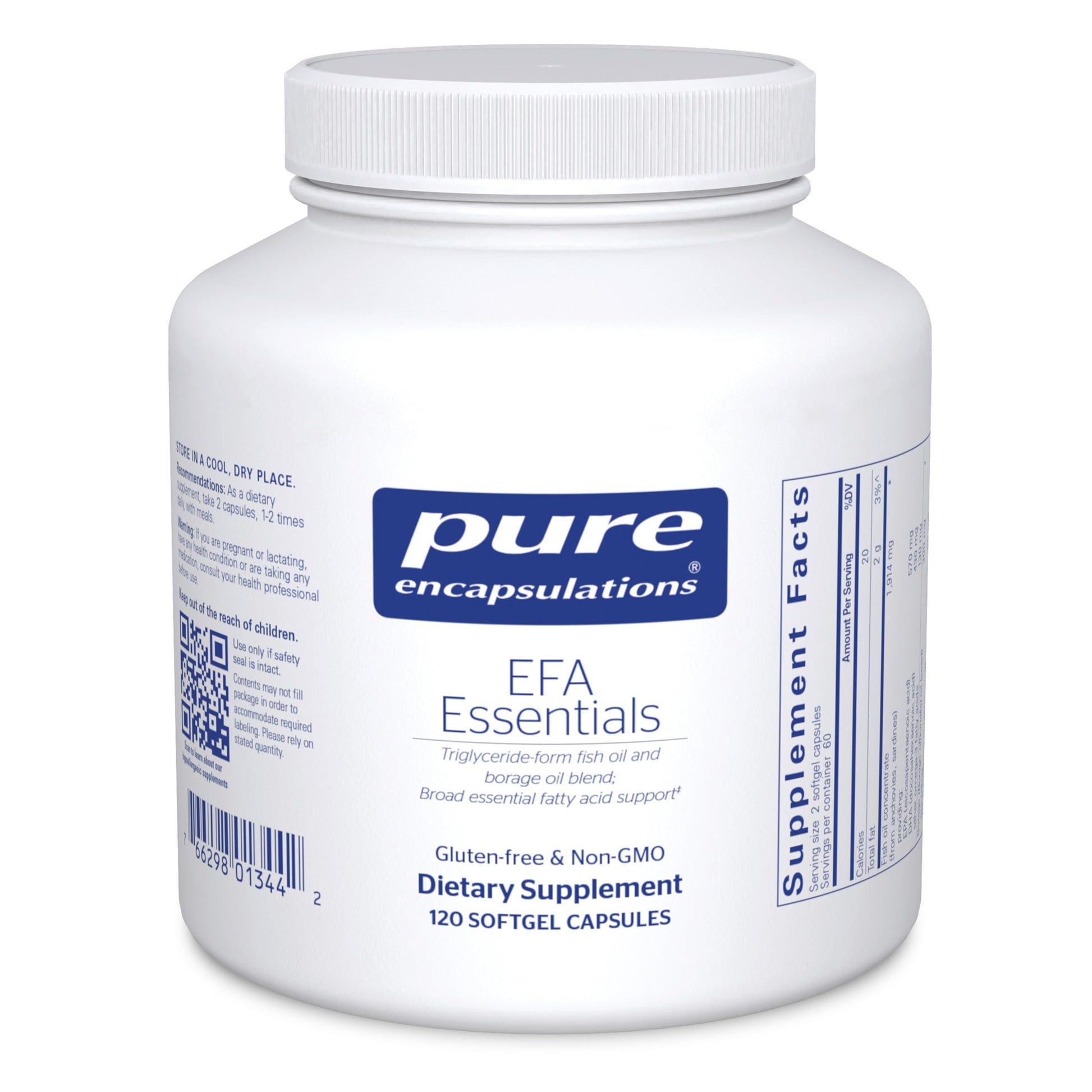 Pure Encapsulations EFA Essentials Triglyceride-Form Fish Oil and Borage Oil Blend Softgels 120