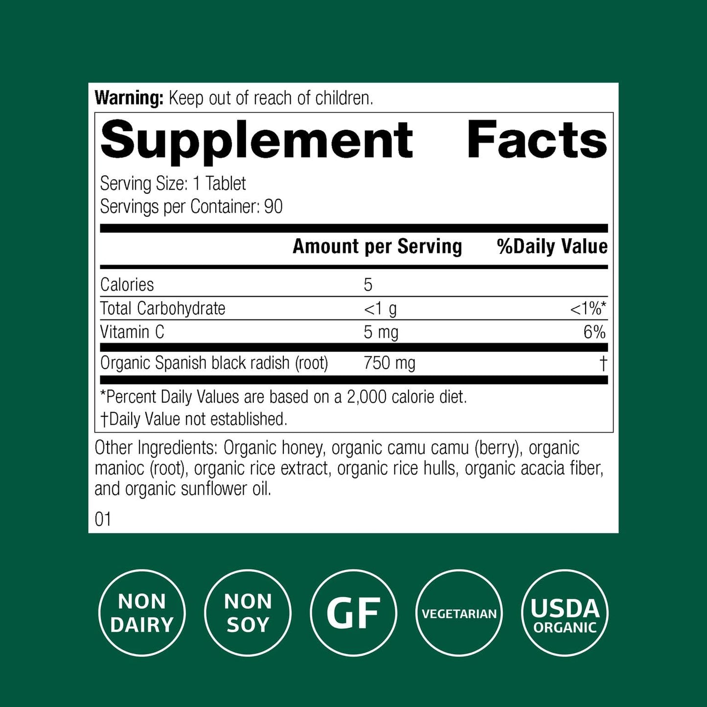 Standard Process Inc. Spanish Black Radish Tablet 90 Count