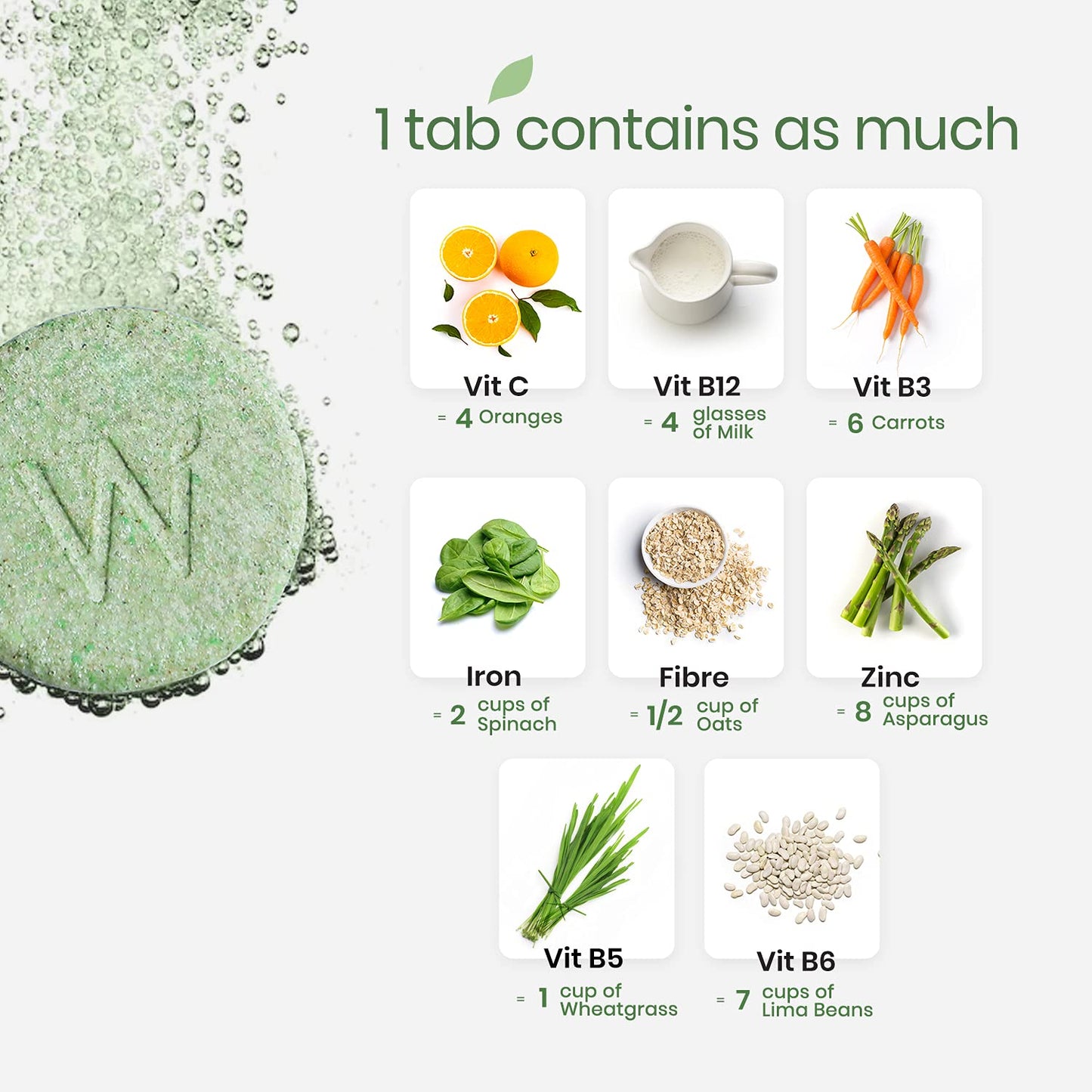 WELLBEING NUTRITION Daily Greens Wholefood Multivitamin with Vitamin C, Zinc, B6, B12 for Immunity and Detox, 39+ Organic Certified Plant Superfoods & Antioxidants, 30 Tablets