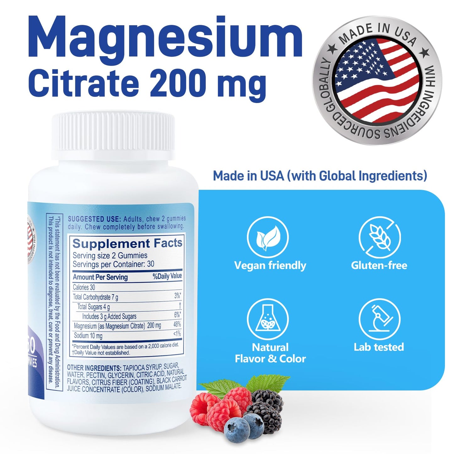 Biobor Magnesium Citrate Gummies 60 Count