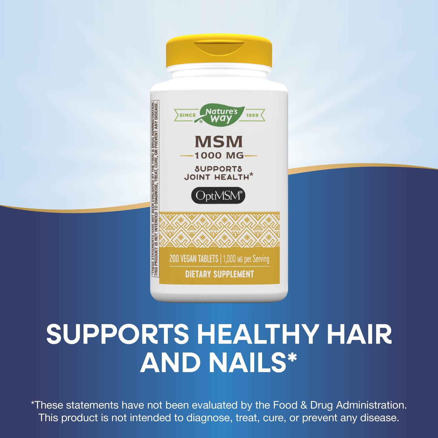 Nature's Way MSM 1000 mg Joint Health Supplement Tablet 200 Tablets