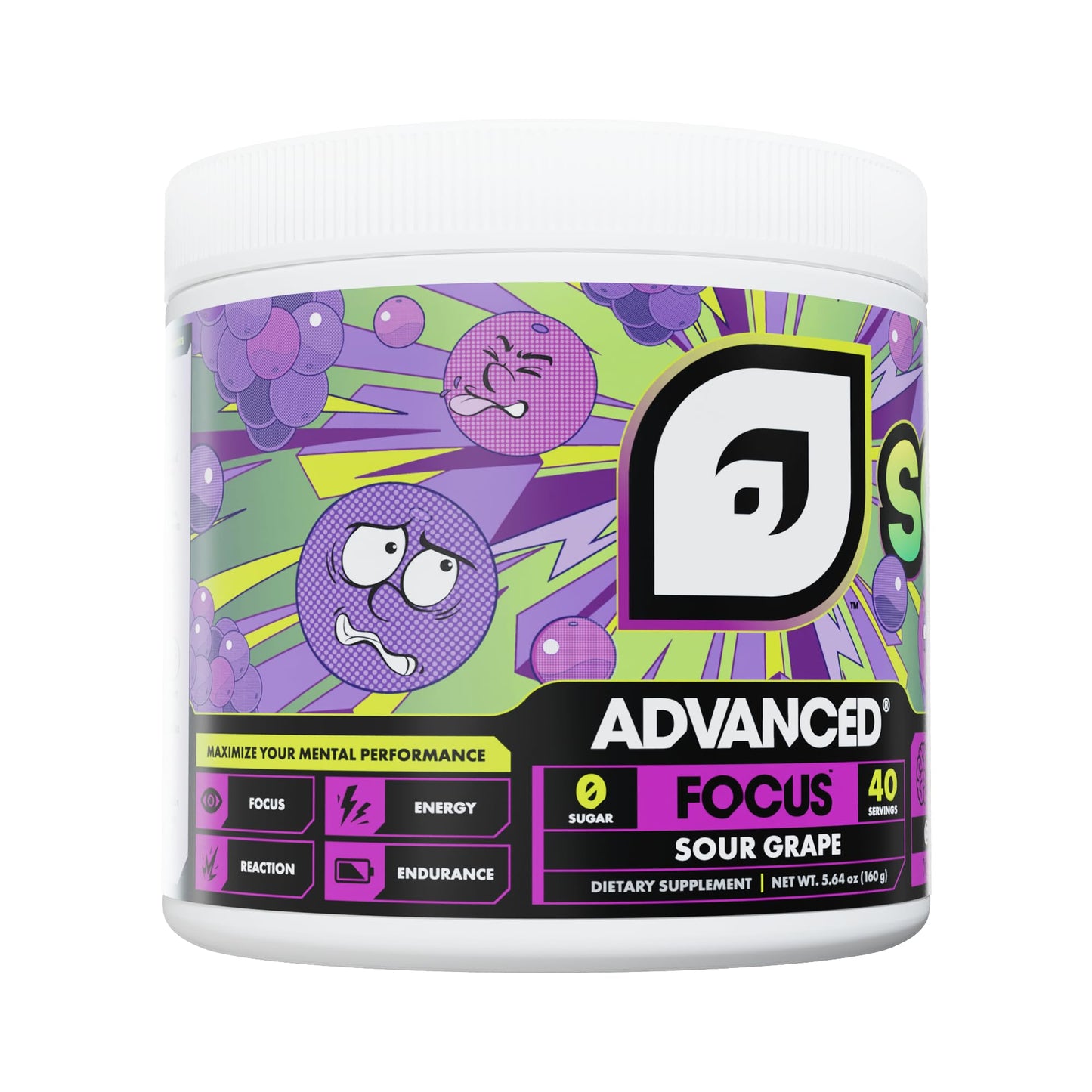 Advanced Focus Sour Grape Powder 5.64 Ounce