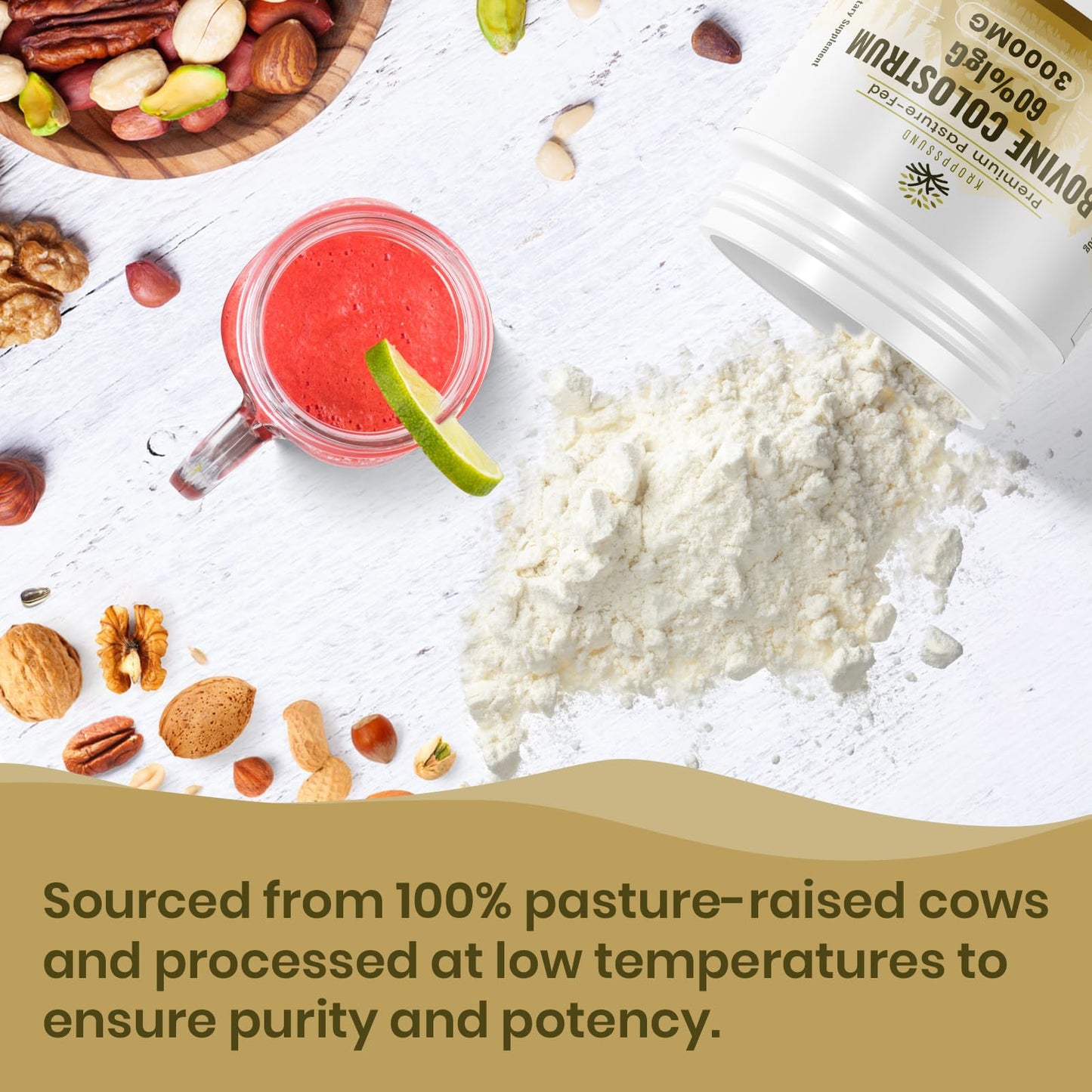 Kroppssund Bovine Colostrum Powder 5.3 Ounce, 50 Servings