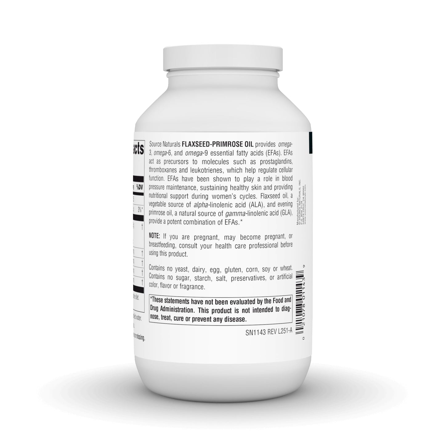 Source Naturals Flax Seed-Primrose Oil Omega 3-6-9 EFA Complex 1300mg Softgels 180 Count