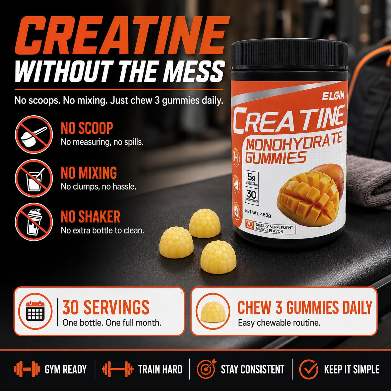 Chuloguay Creatine Monohydrate Gummy 90 Count