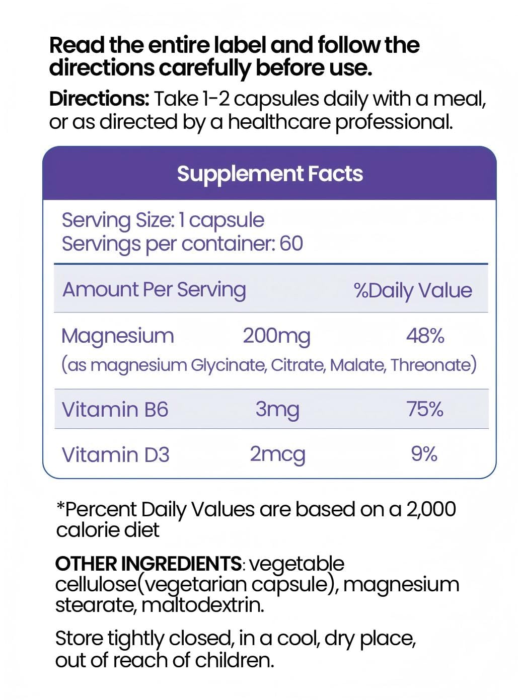 NUTBOUST Magnesium Mineral Supplement 200mg Capsule, 60 Count