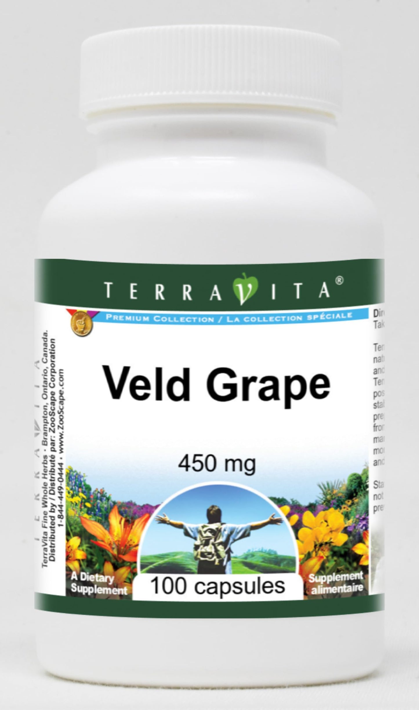 Terravita Veld Grape 450 mg Capsules, 100 Count