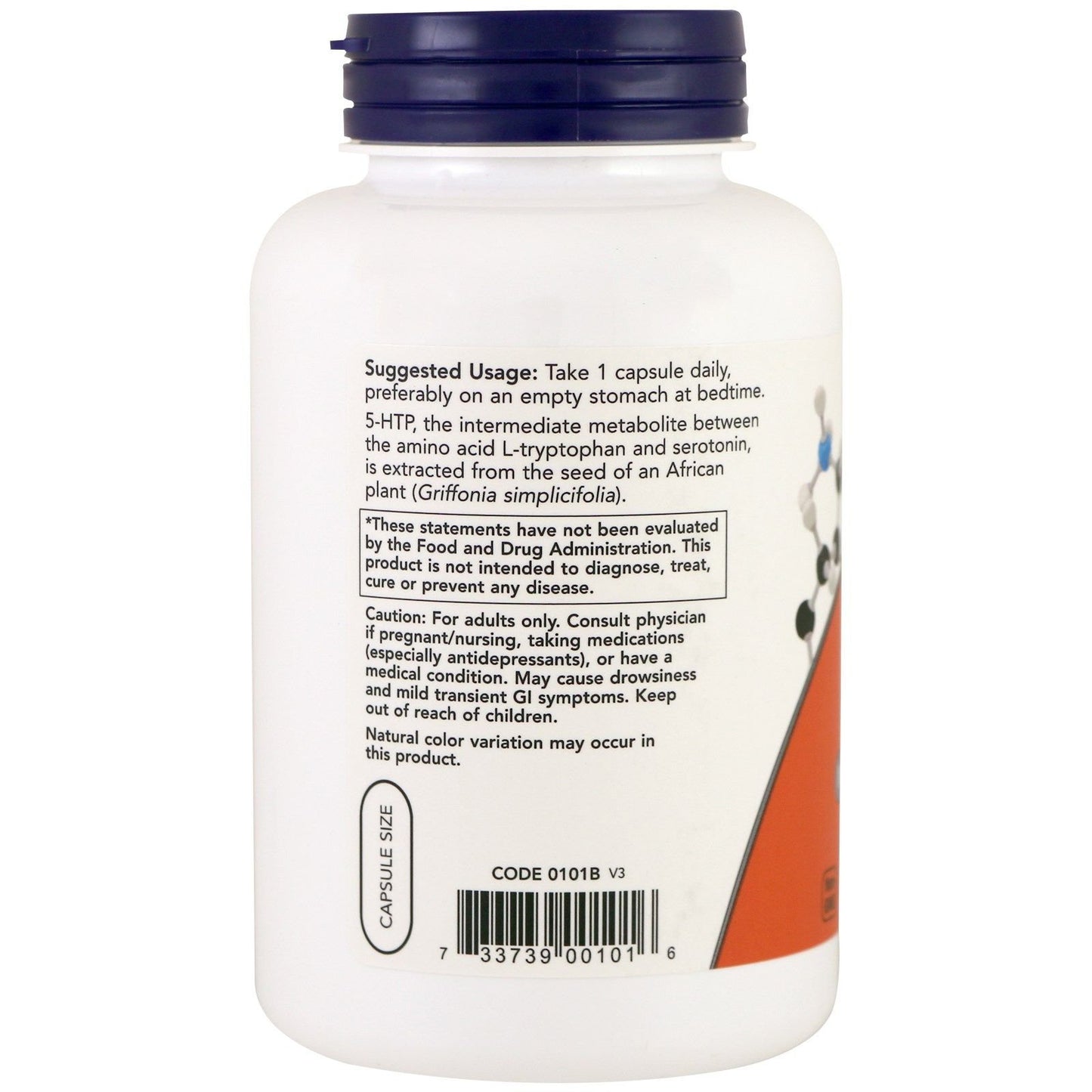 NOW Foods 5-HTP 50 mg Capsules, 180 Count