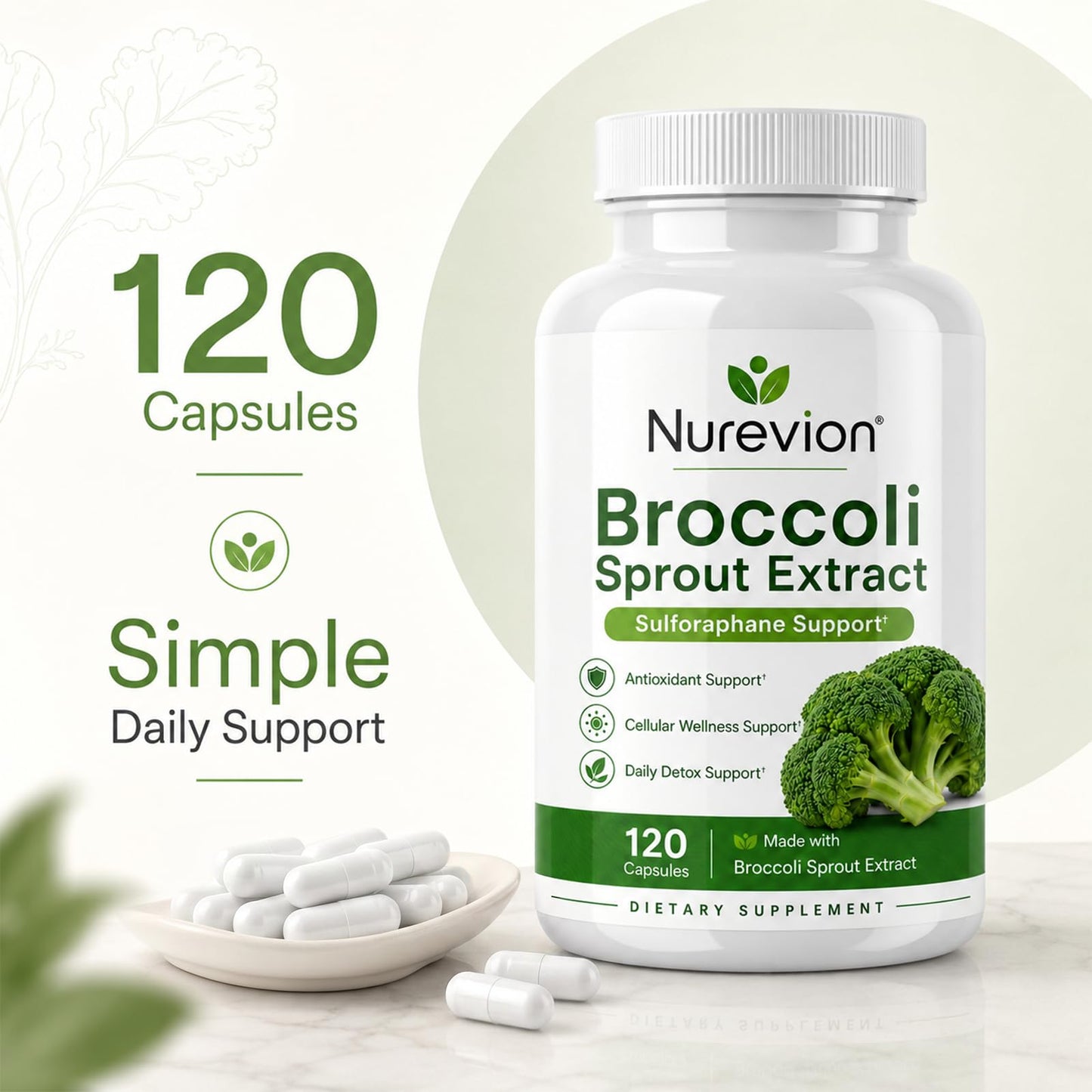 Nurevion Broccoli Sprout Extract Sulforaphane Capsule, 1 Count