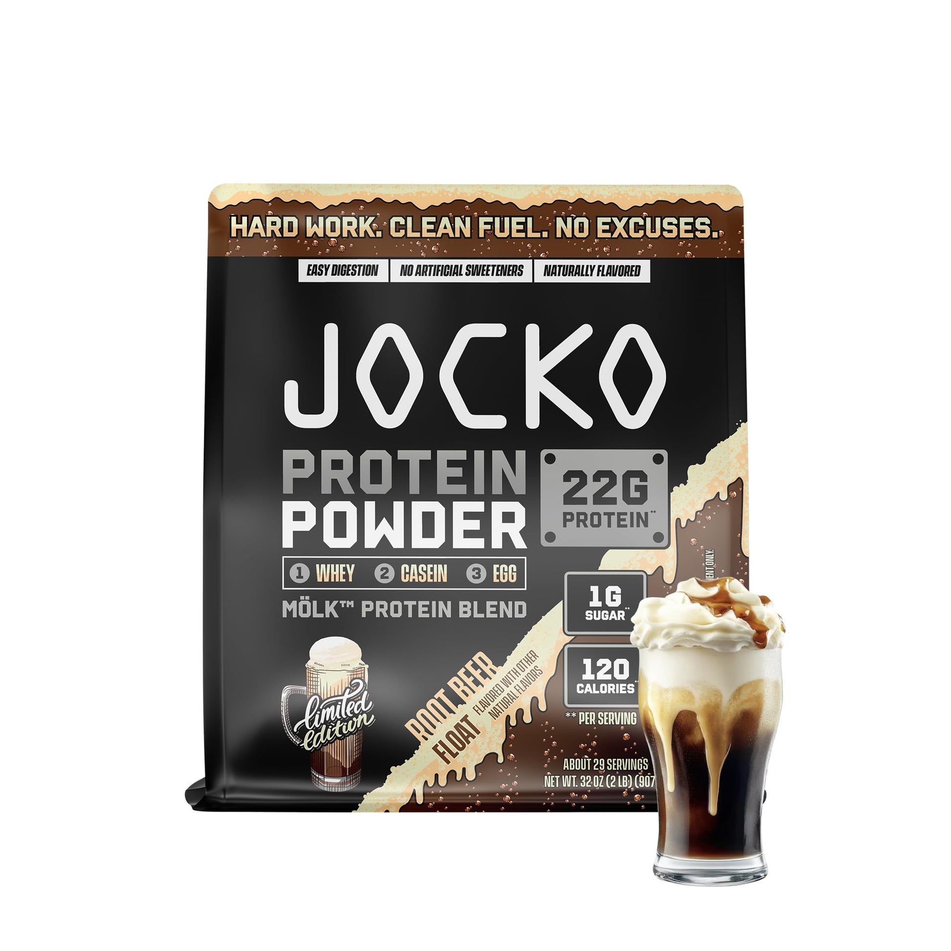 Jocko Fuel Whey Protein Powder Root Beer Float 32 Servings