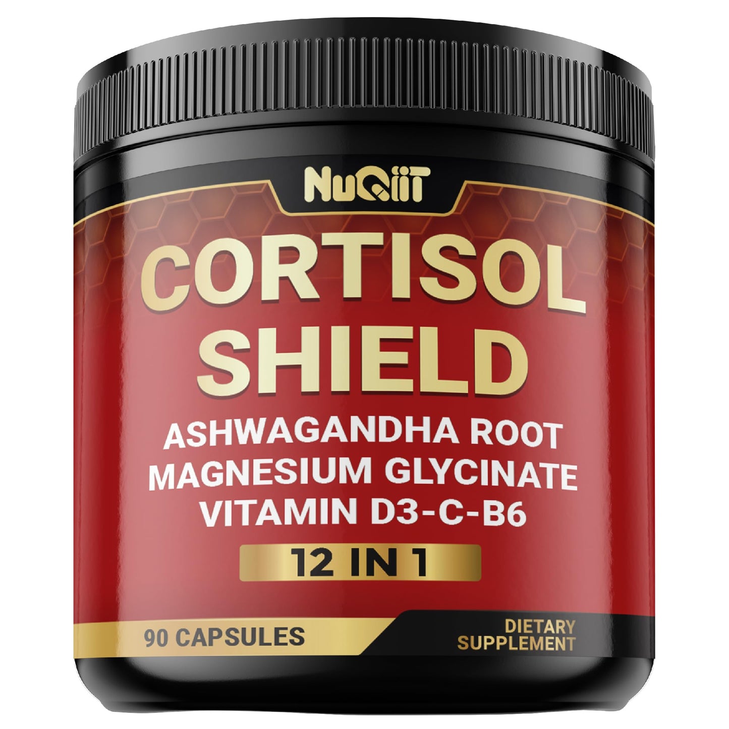 NUQIIT 12in1 Cortisol Shield - Ashwagandha and Magnesium & 10 More, 90 Capsules