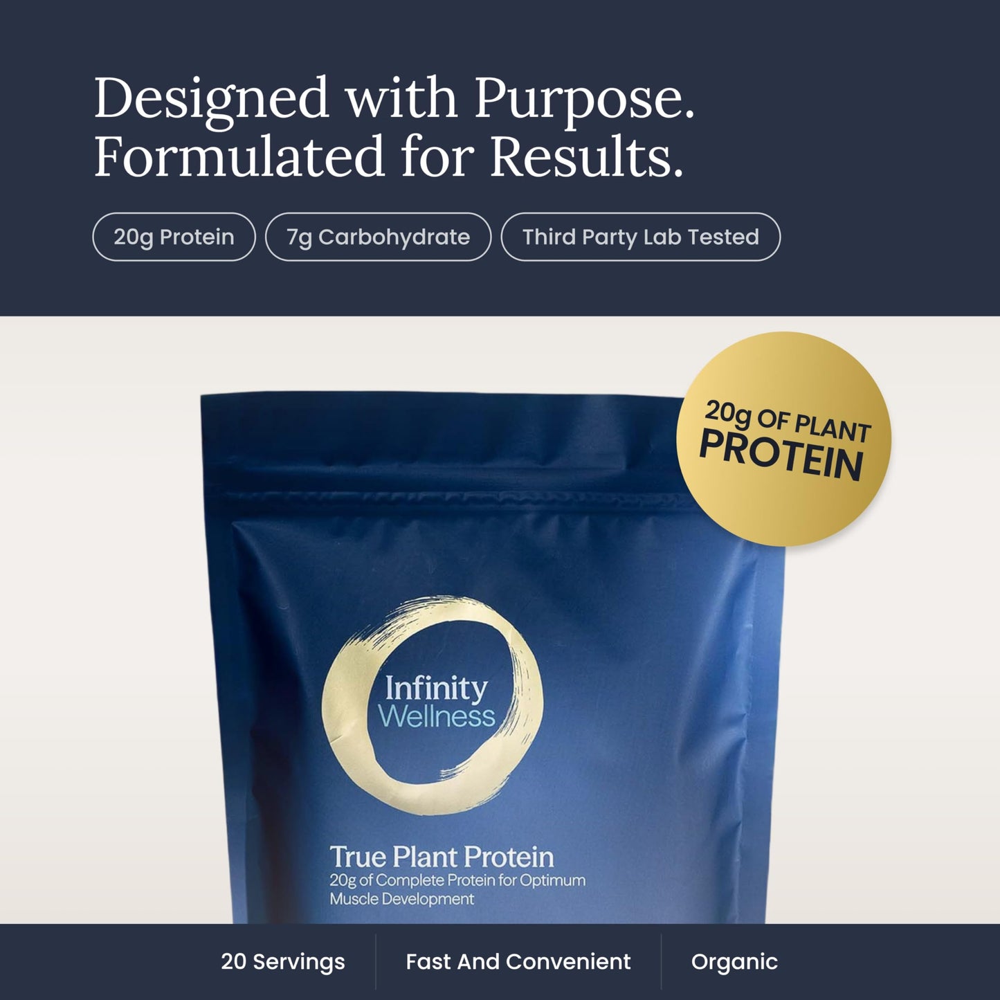 Infinity Greens Organic Plant Based Protein Powder, Hemp & Brown Rice Protein with Enzymes & Prickly Pear Nopal Cactus, Vegan, Sugar Free, Soy Free, Whey Free, Non-GMO (20.4589)