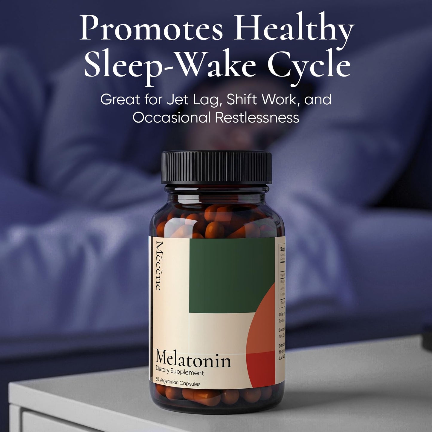 Mécène High Dose Melatonin 30mg with L-Theanine, B6, and Apigenin, 60 Capsules