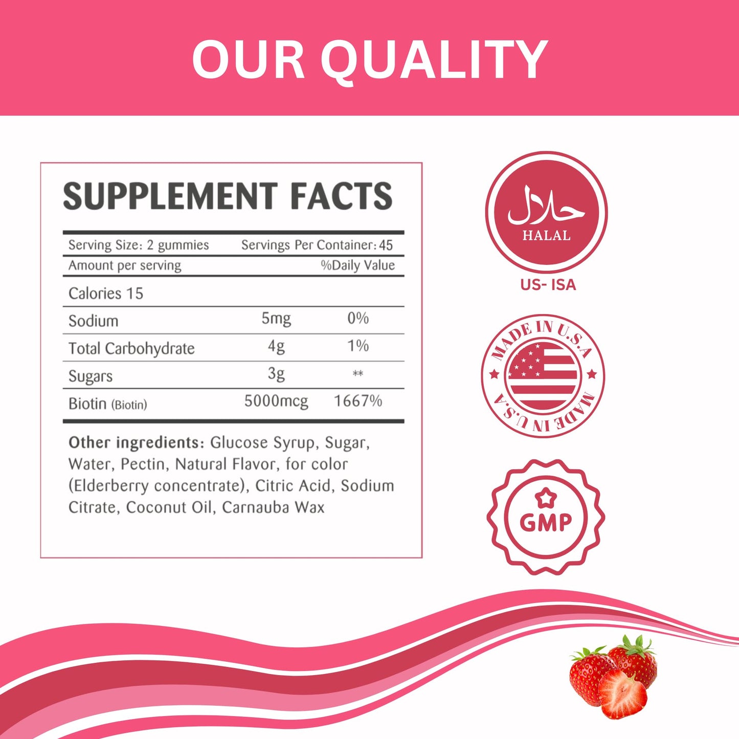 GREEN FIELD NUTRITIONS Biotin Gummies for Hair, Skin and Nails Gummy 90