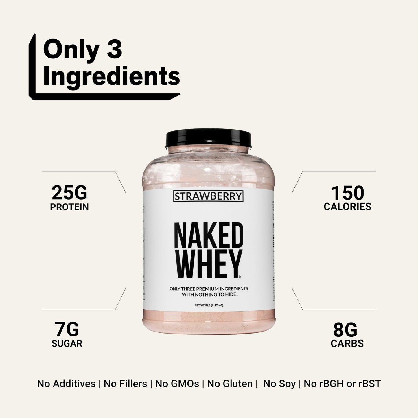 NAKED Strawberry Whey Protein Powder 80 Servings