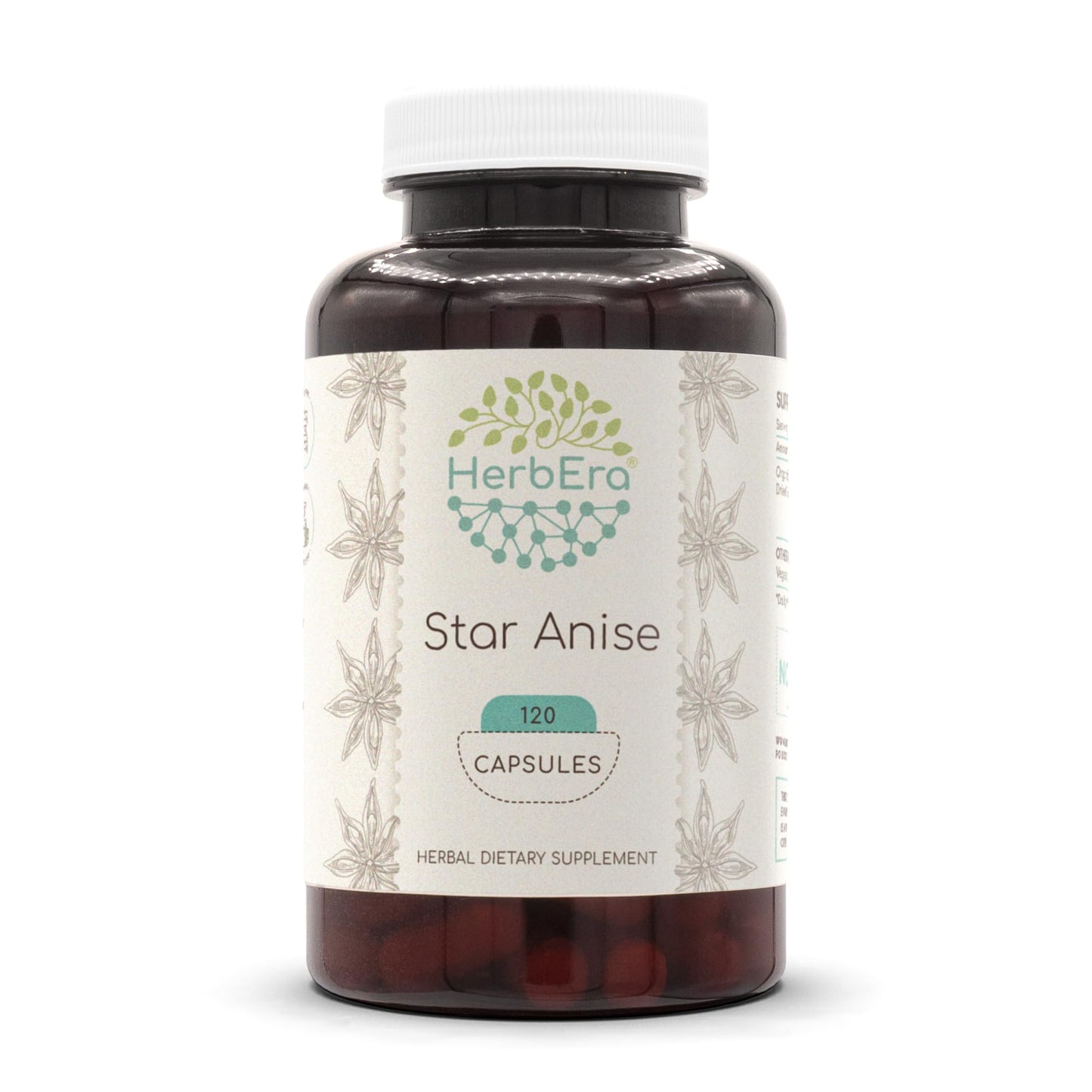 HerbEra Star Anise 500 mg Capsules, 120 Count