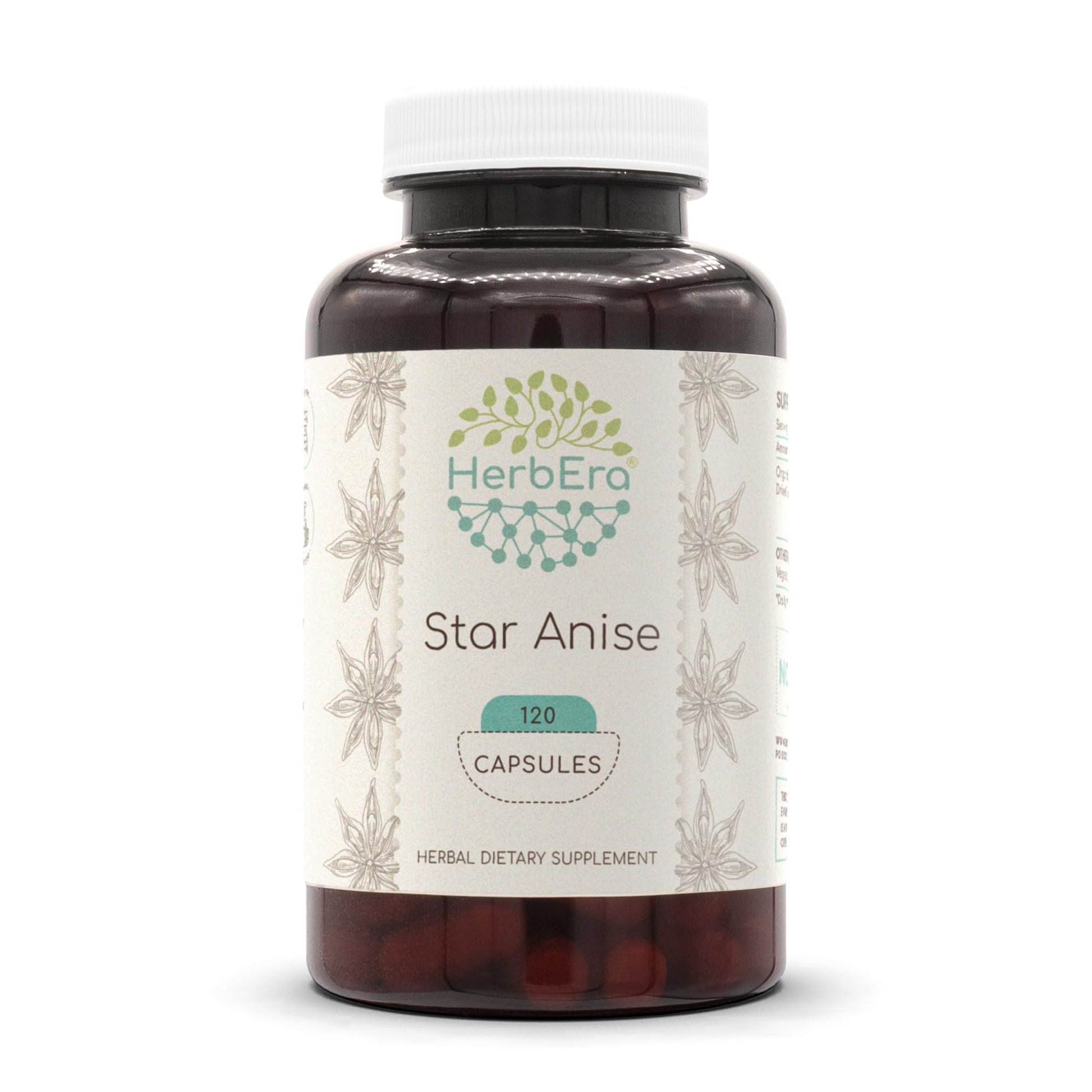 HerbEra Star Anise 500 mg Capsules, 120 Count