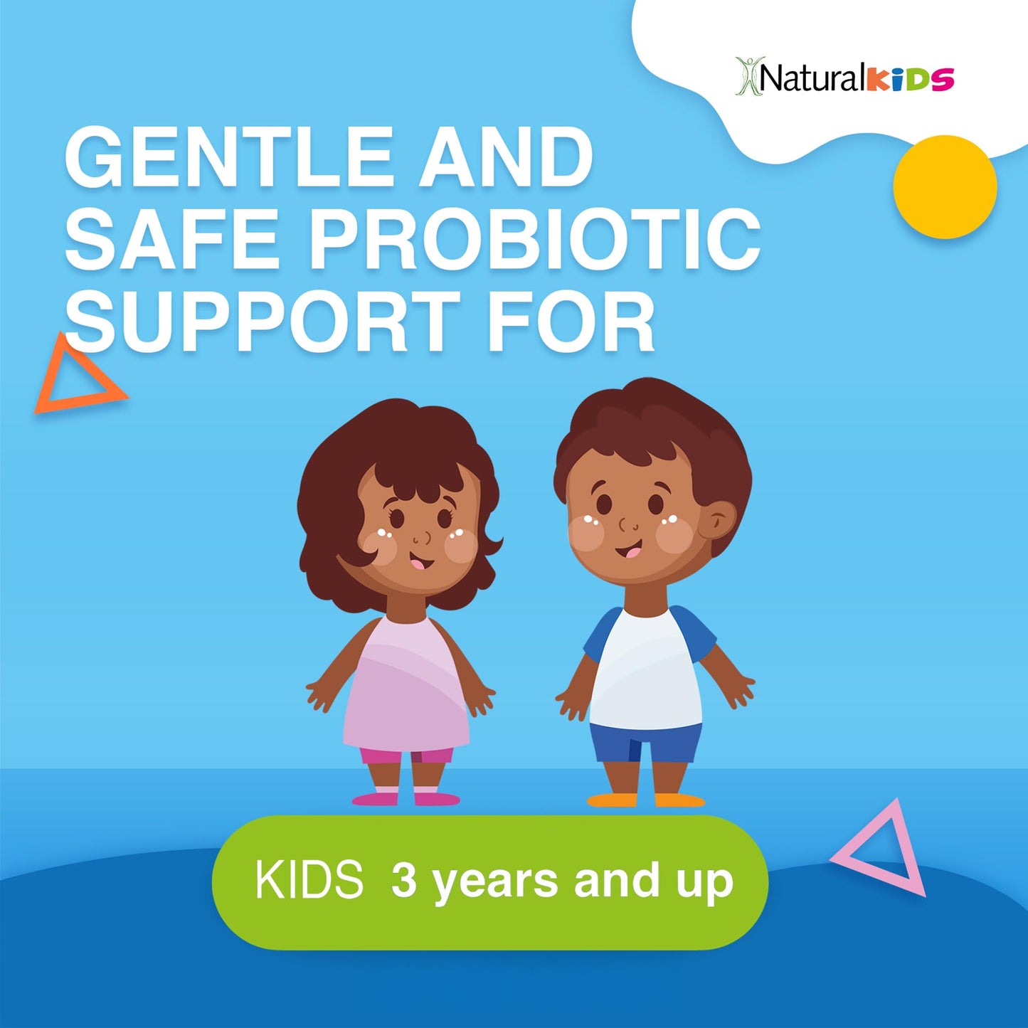 NaturalKids NaturalSlim Kids Probiotics for Digestive & Gut Health, Immune Support, 5 Billion CFU with LGG, BB-12 & 4 Probiotic Strains, 35 mg Calcium, for Children Ages 3+, Strawberry Flavor, 60 Chewable Tablets