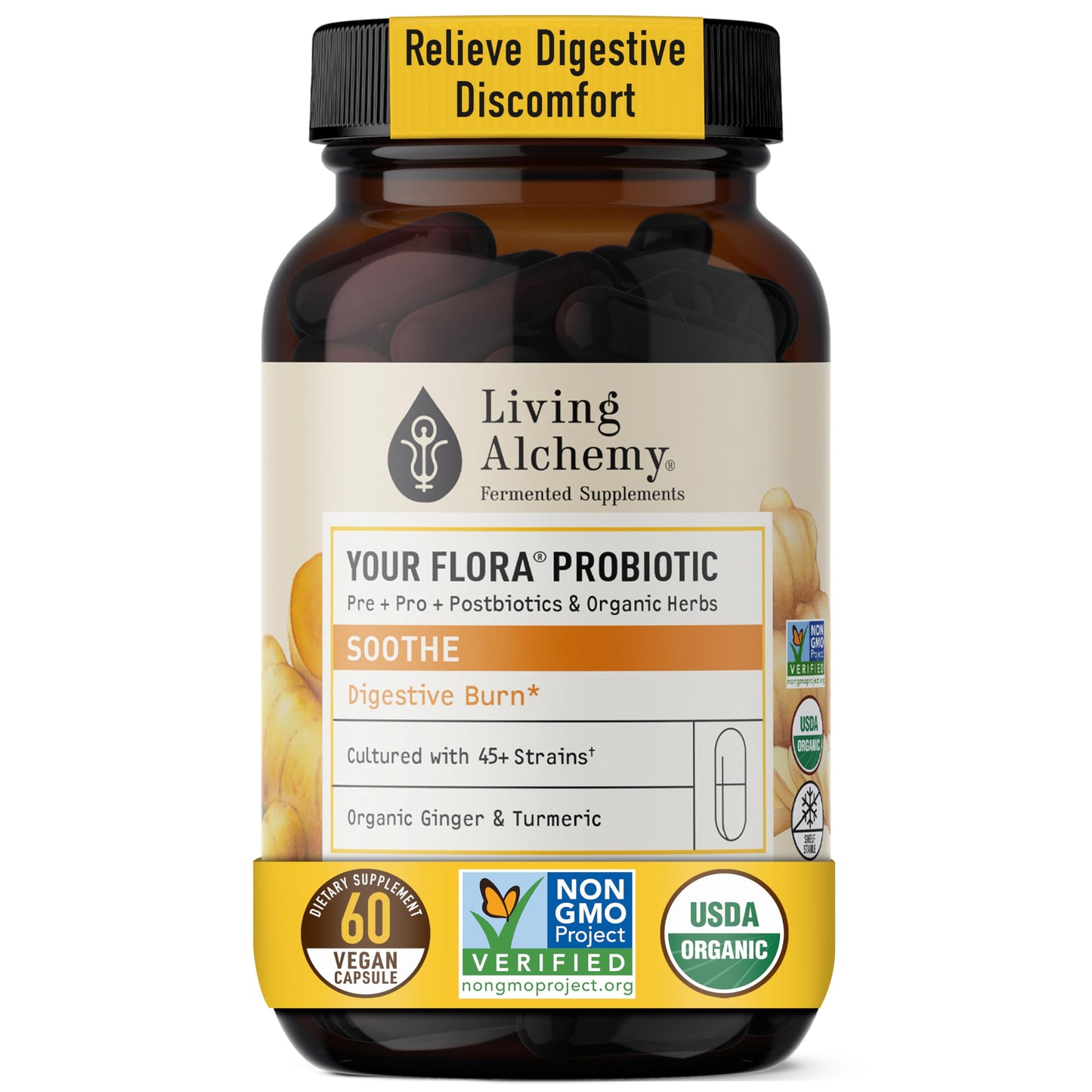 Living Alchemy Your Flora Probiotic Soothe Capsules 60 Count