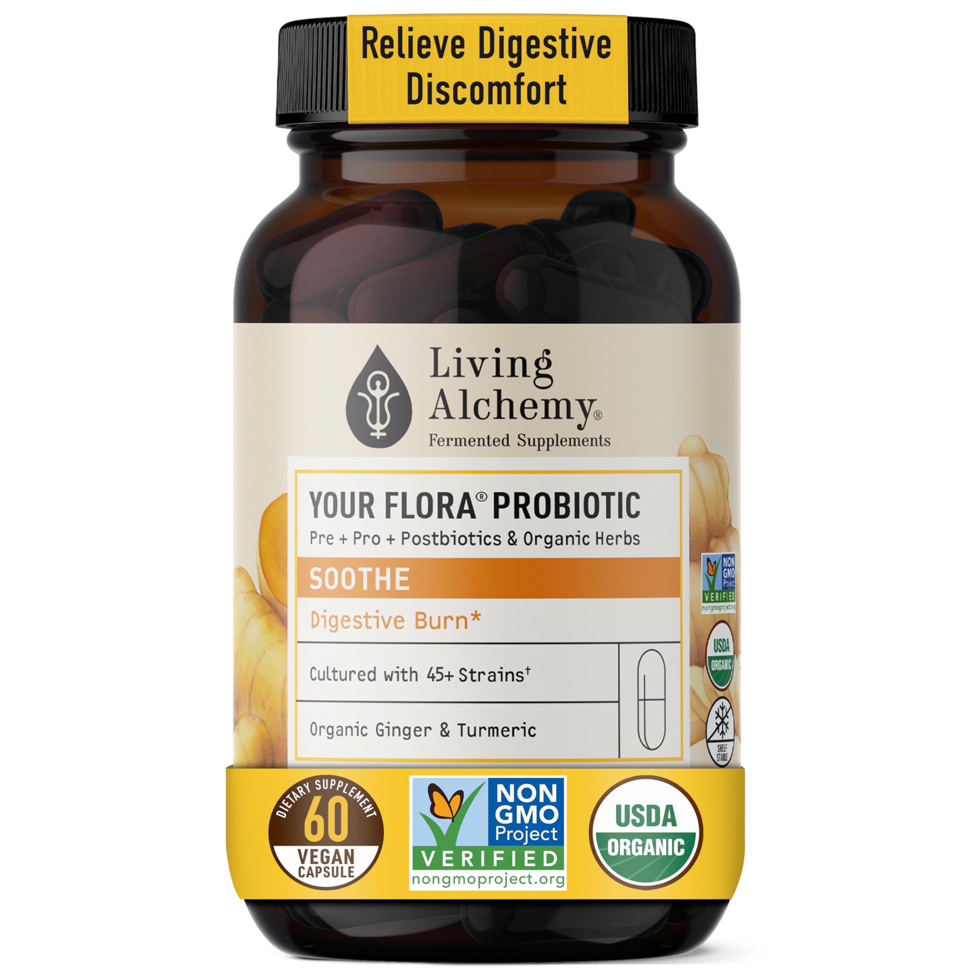 Living Alchemy Your Flora Probiotic Soothe Capsules 60 Count