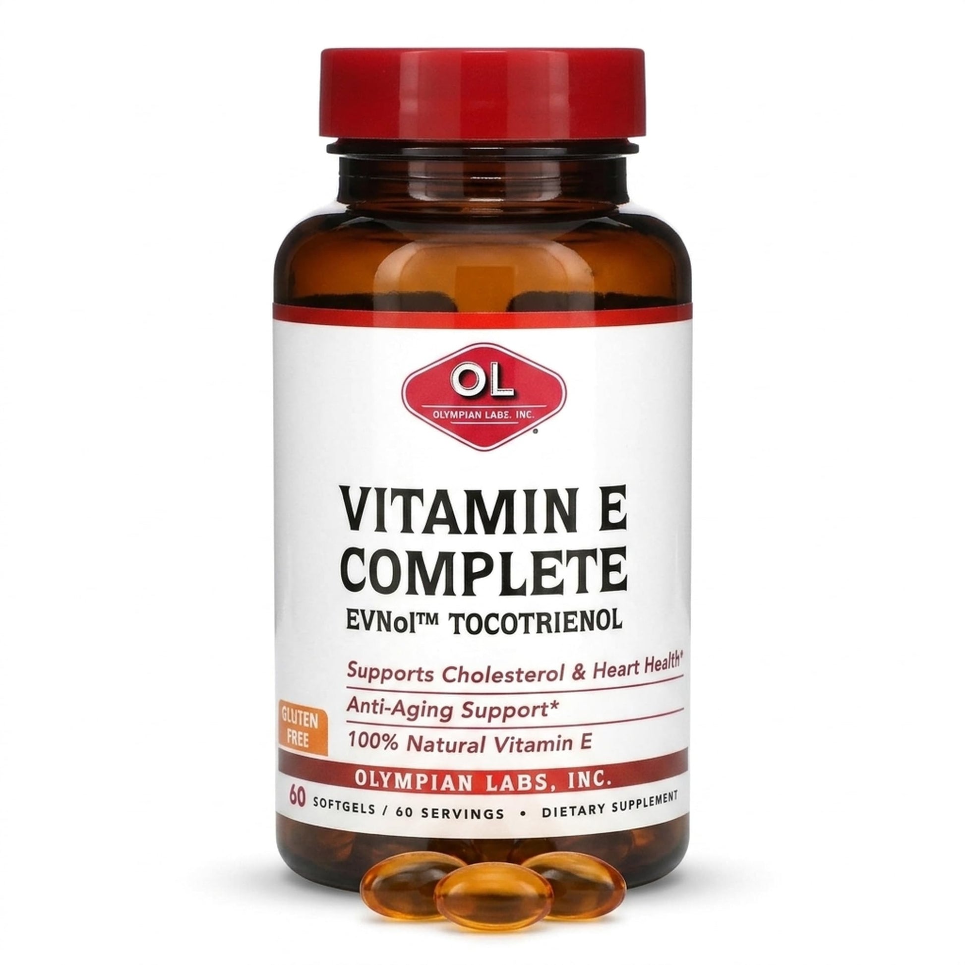 Olympian Labs Vitamin E Complete Tocomin 200IU Softgels, 60 Count
