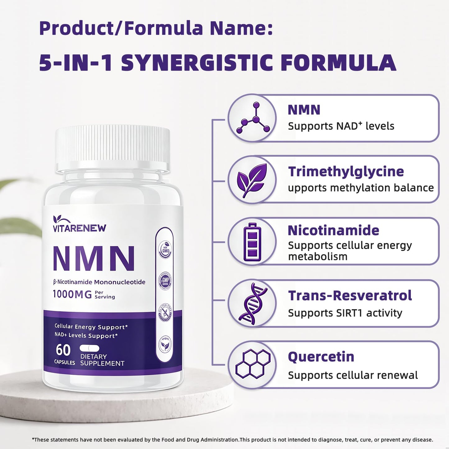 VITARENEW NMN Supplement Capsule 60 Count