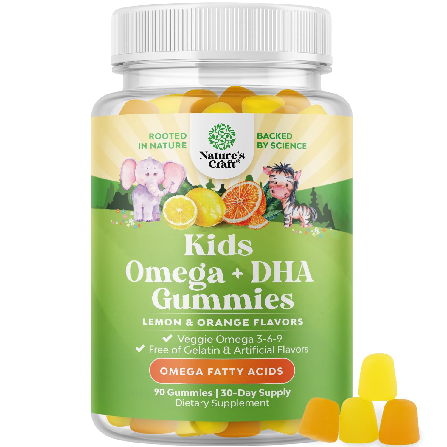 Natures Craft Kids DHA Omega-3 Gummies, 90 Count