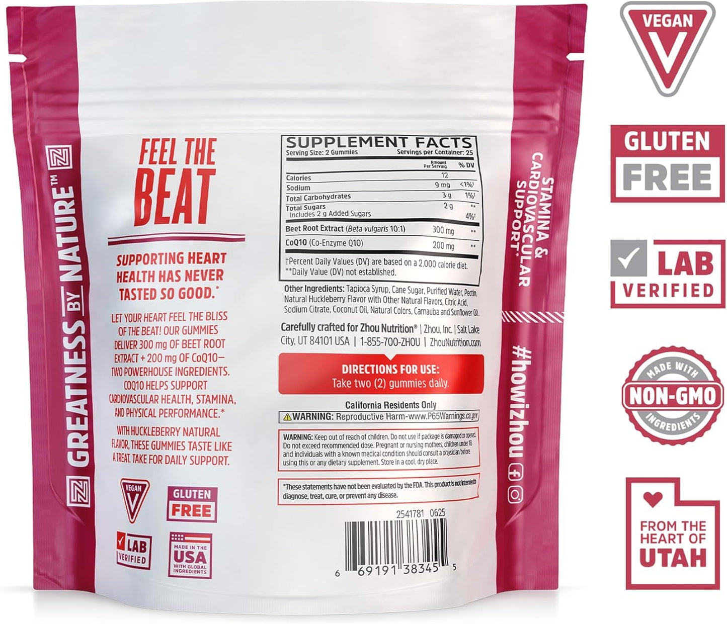ZHOU CoQBeet Gummies 50 Count