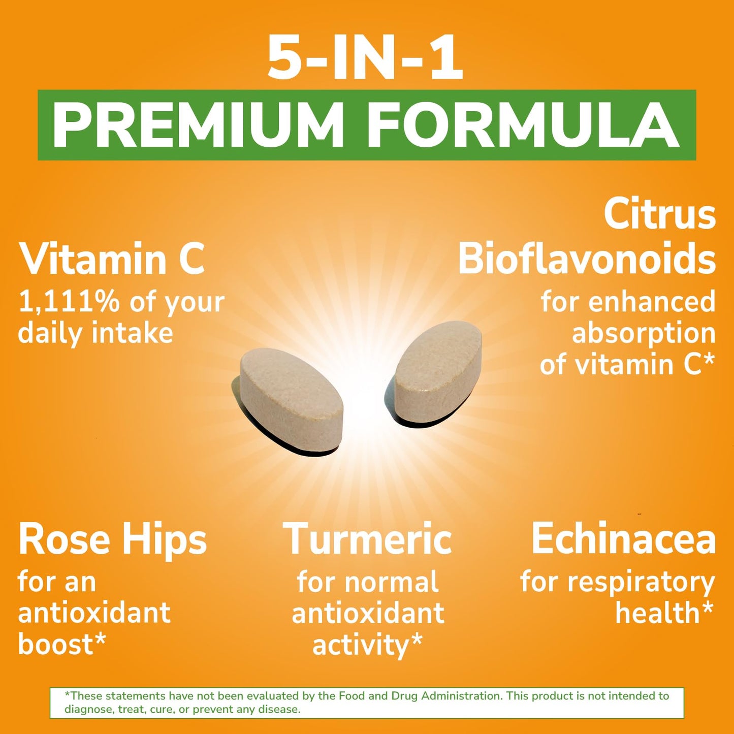 Vitalibre Vitamin C 1000mg Tablet, 240 Count