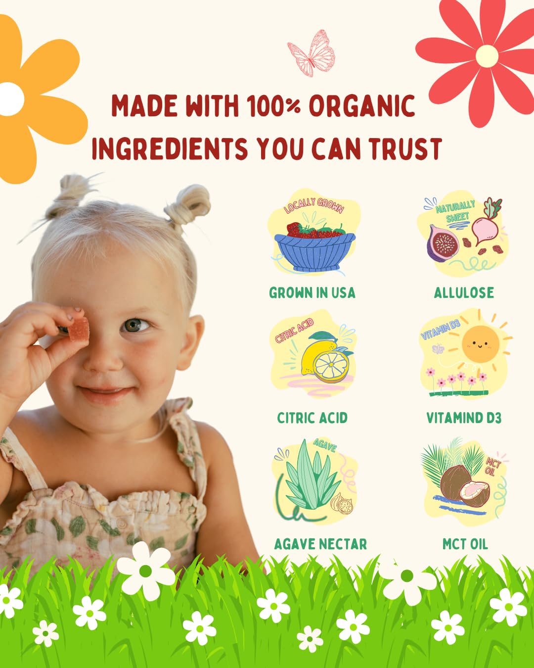 Krunchy Kids Vitamin D3 Gummies for Kids 2+ 30 Count