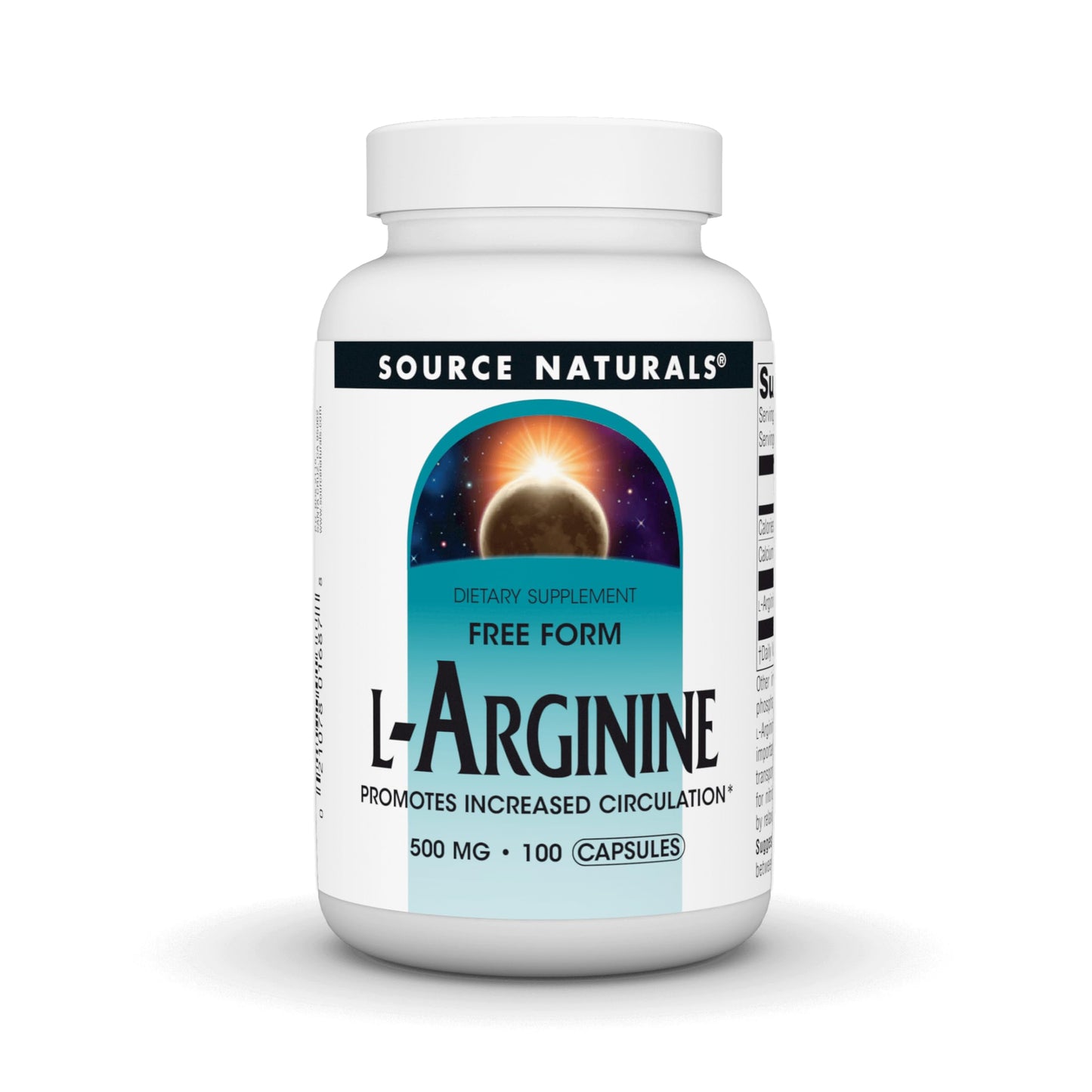 Source Naturals Free Form L-Arginine, 500 mg Capsule, 100 Count