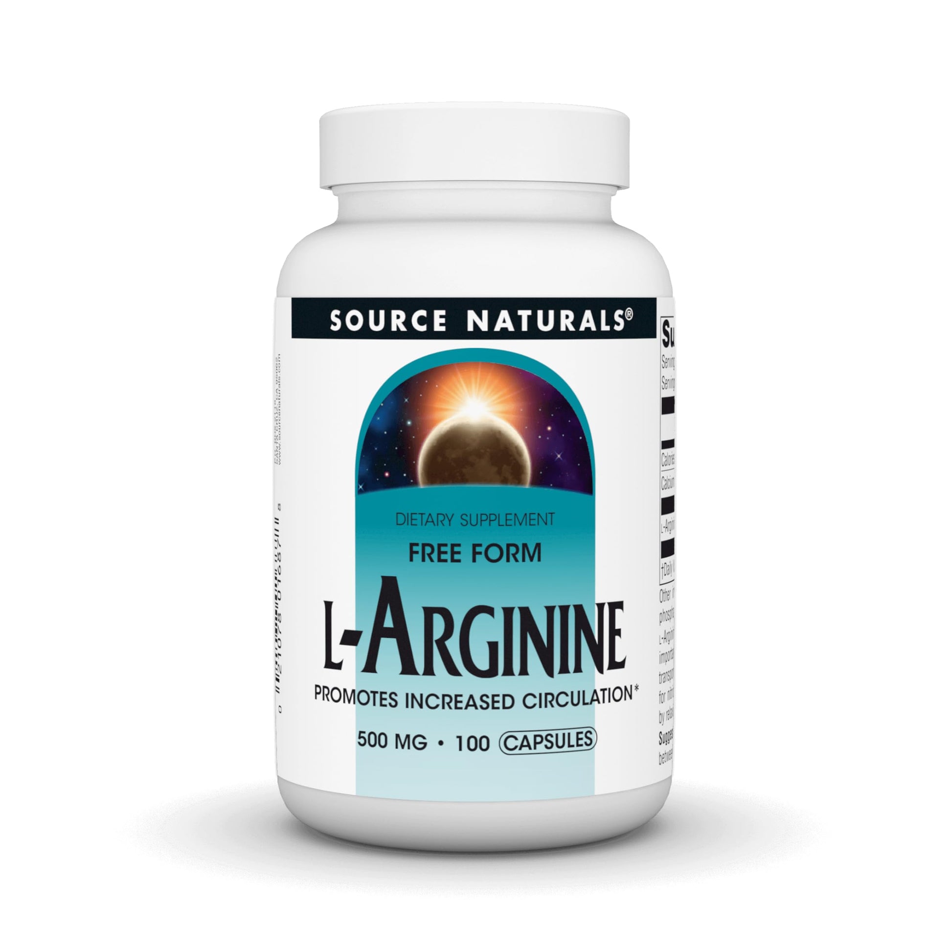 Source Naturals Free Form L-Arginine, 500 mg Capsule, 100 Count